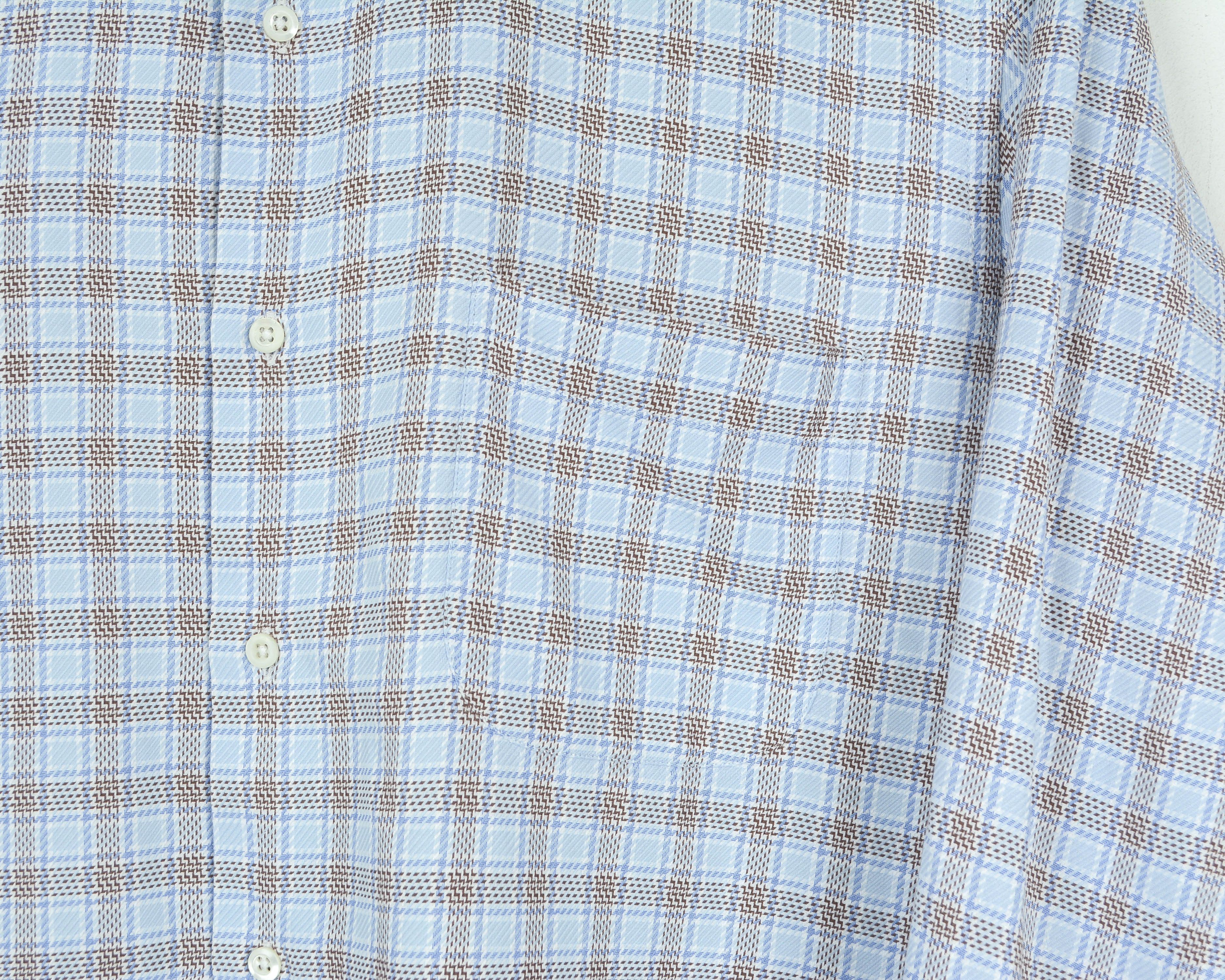 Hugo Boss 44 Formal Shirt Long Sleeve Check Tartan Cotton Top Size 44R - 5 Thumbnail