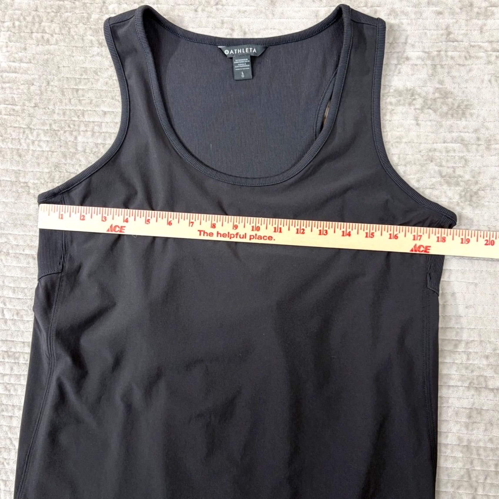 Athleta Athleta Renew Peplum Tank Black Scoop Neck Athletic Top L Size L / US 10 / IT 46 - 3 Thumbnail