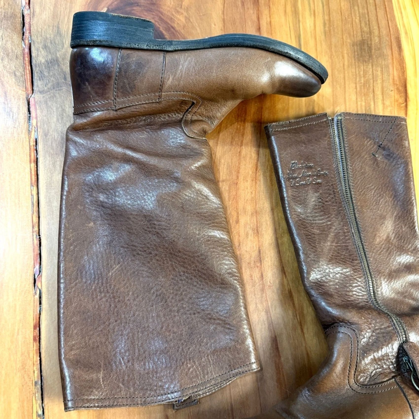 Vintage Blackstone Boots Leather 6 Lace Up Mid-Calf Combat Boot Brown 37 US 6 Women's Casual Winter Fall Spring Size US 7 / IT 37 - 3 Thumbnail