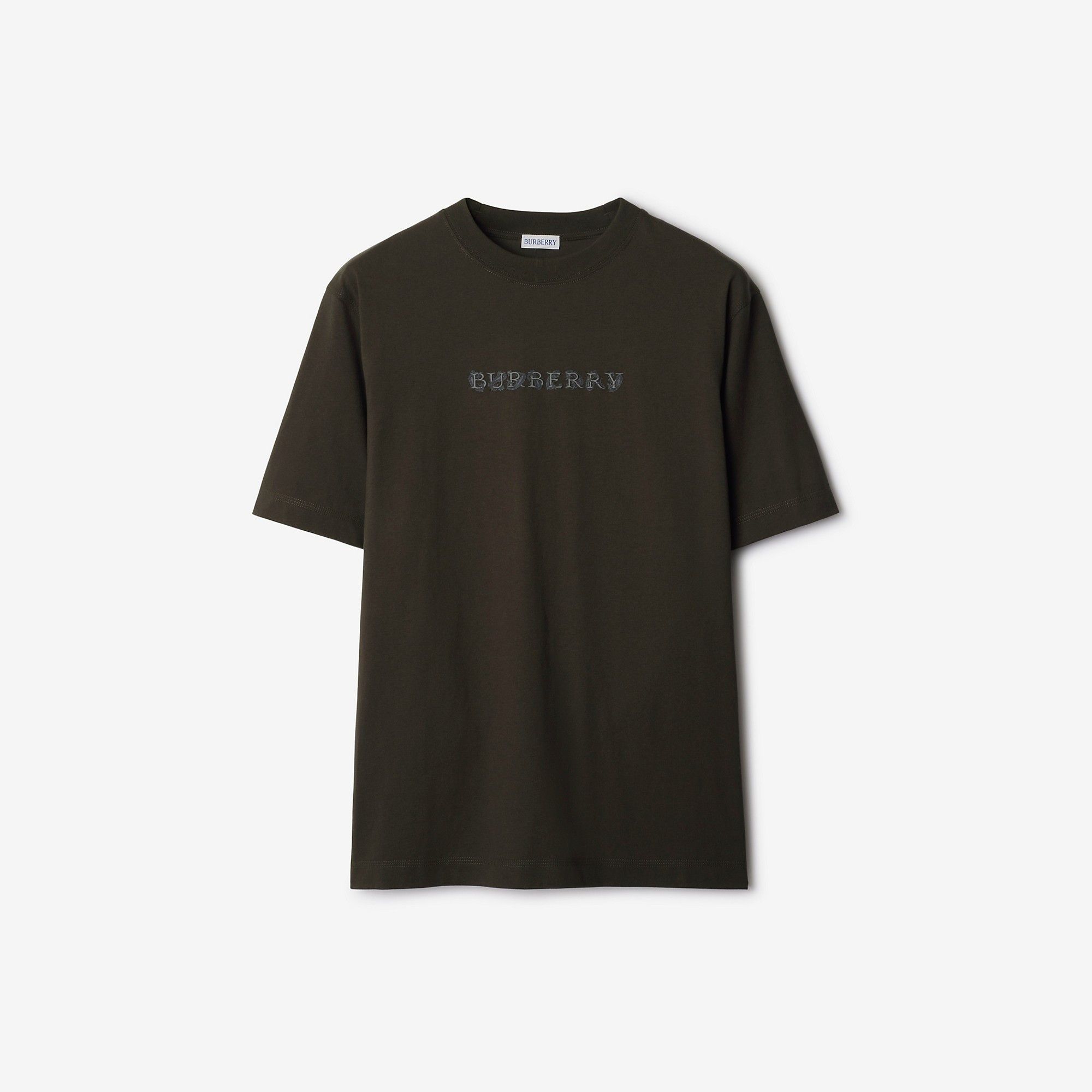 Burberry o1w1db10326 Paisley Logo Cotton T-Shirt in Shadow Size US S / EU 44-46 / 1 - 1 Thumbnail