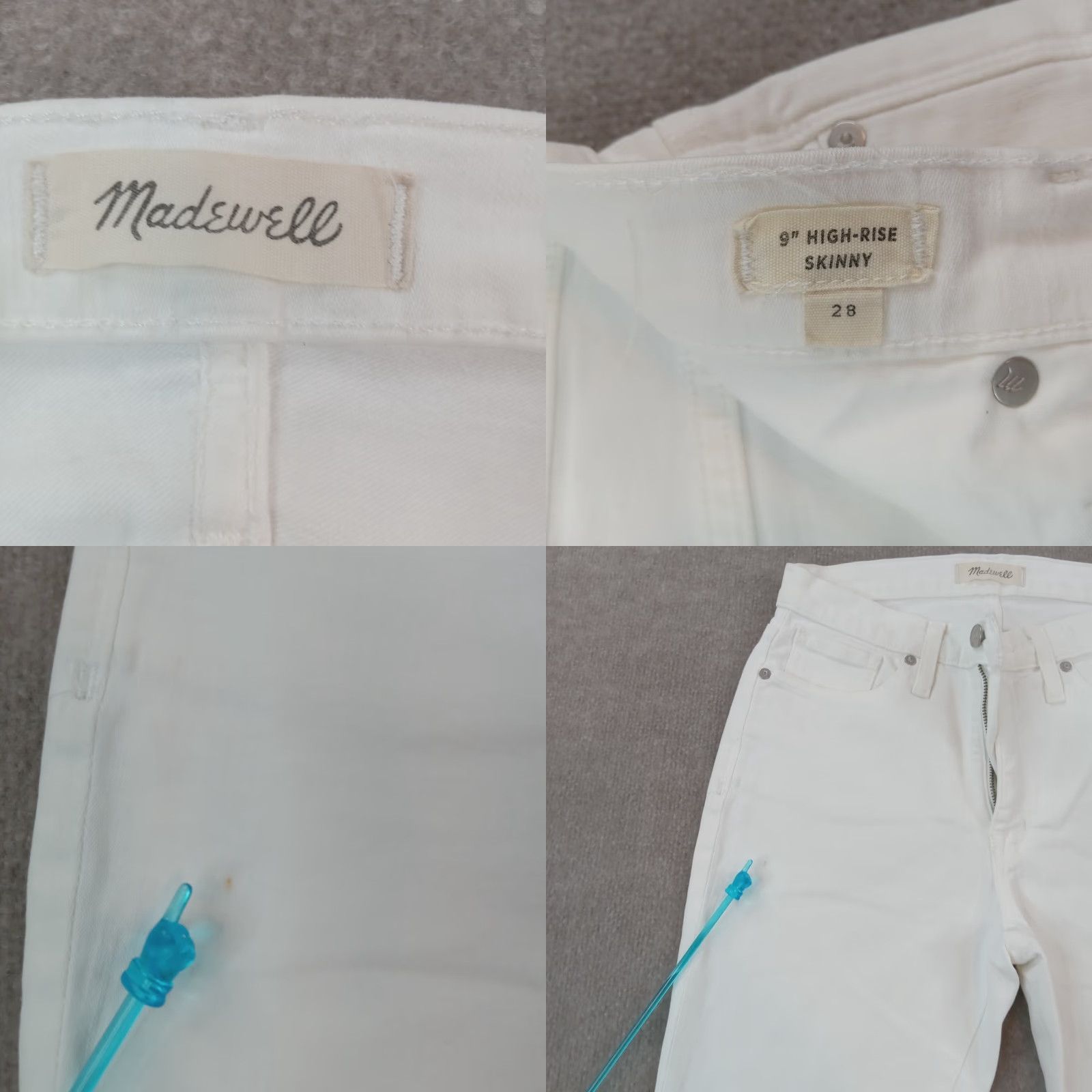 Madewell Madewell Womens Jeans 28 White 9 High Rise Skinny Casual Comfort Size 28" / US 6 / IT 42 - 8 Thumbnail