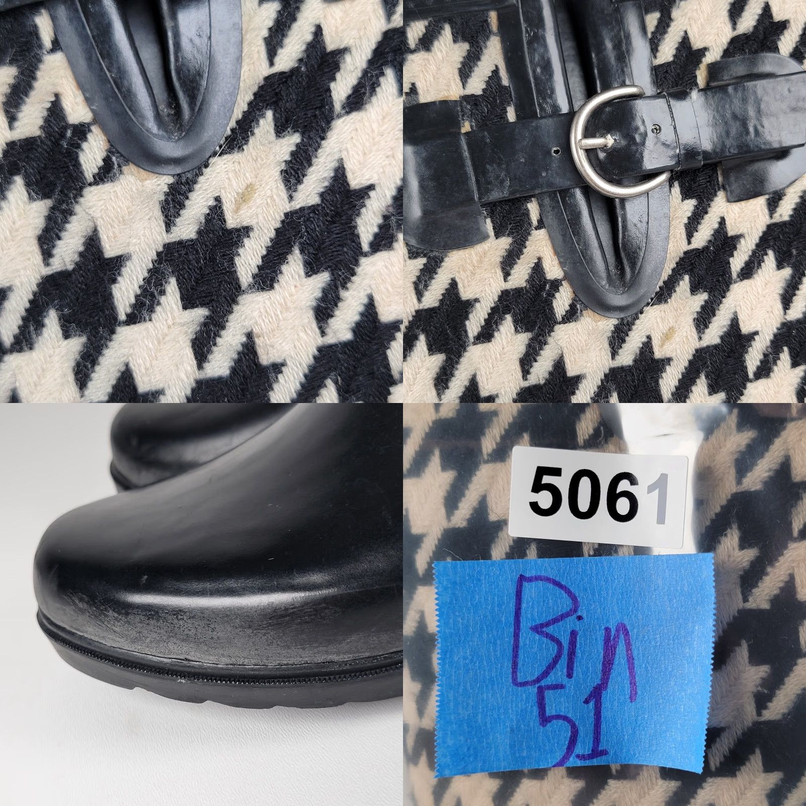 Banana Republic VINTAGE Banana Republic Houndstooth Woman's Boots 9M Waterproof Insulated Black White Womens Rain Boot Size US 9 / IT 39 - 9 Thumbnail