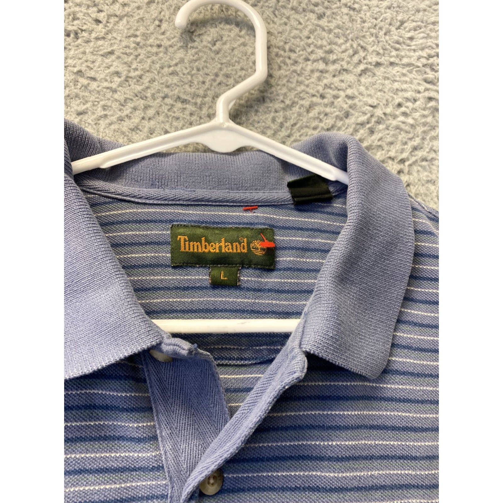 Timberland Timberland Polo Shirt Mens Large Gray Blue Pony Logo 62-45 Short Sleeve Cotton Regular Shirt Golf Walking Modern Sports Mens Size US L / EU 52-54 / 3 - 3 Thumbnail