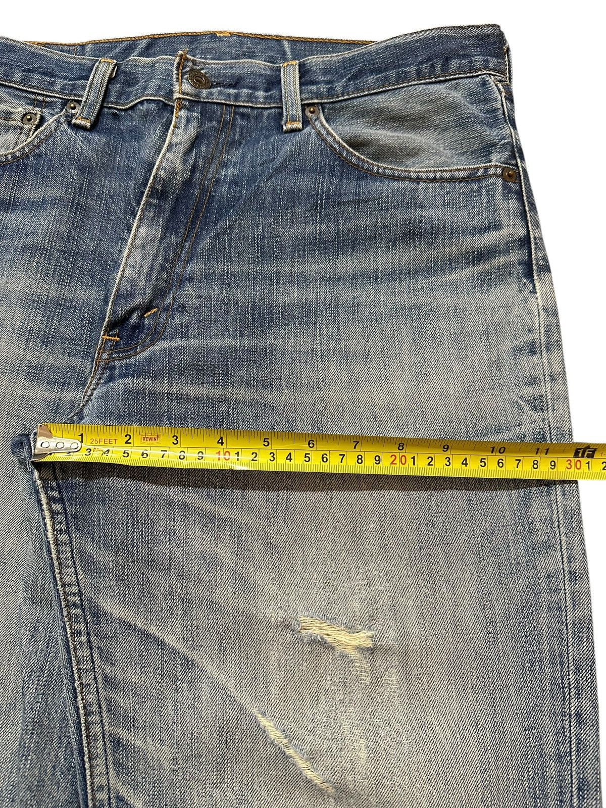 Levi's Vintage 90s Levis 502 Blue Faded Wash Distress Baggy Jeans Size US 33 - 16 Thumbnail