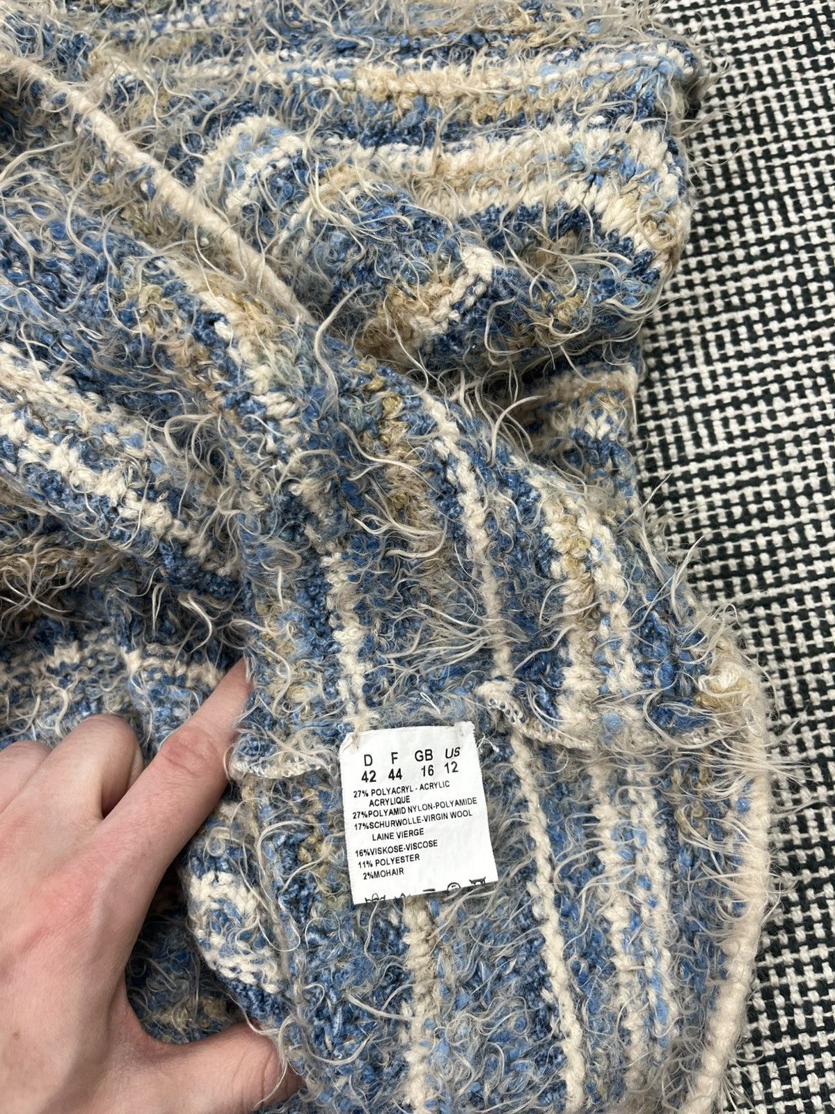 Vintage mohair stripes fuzzy sweater like Marni Acne style