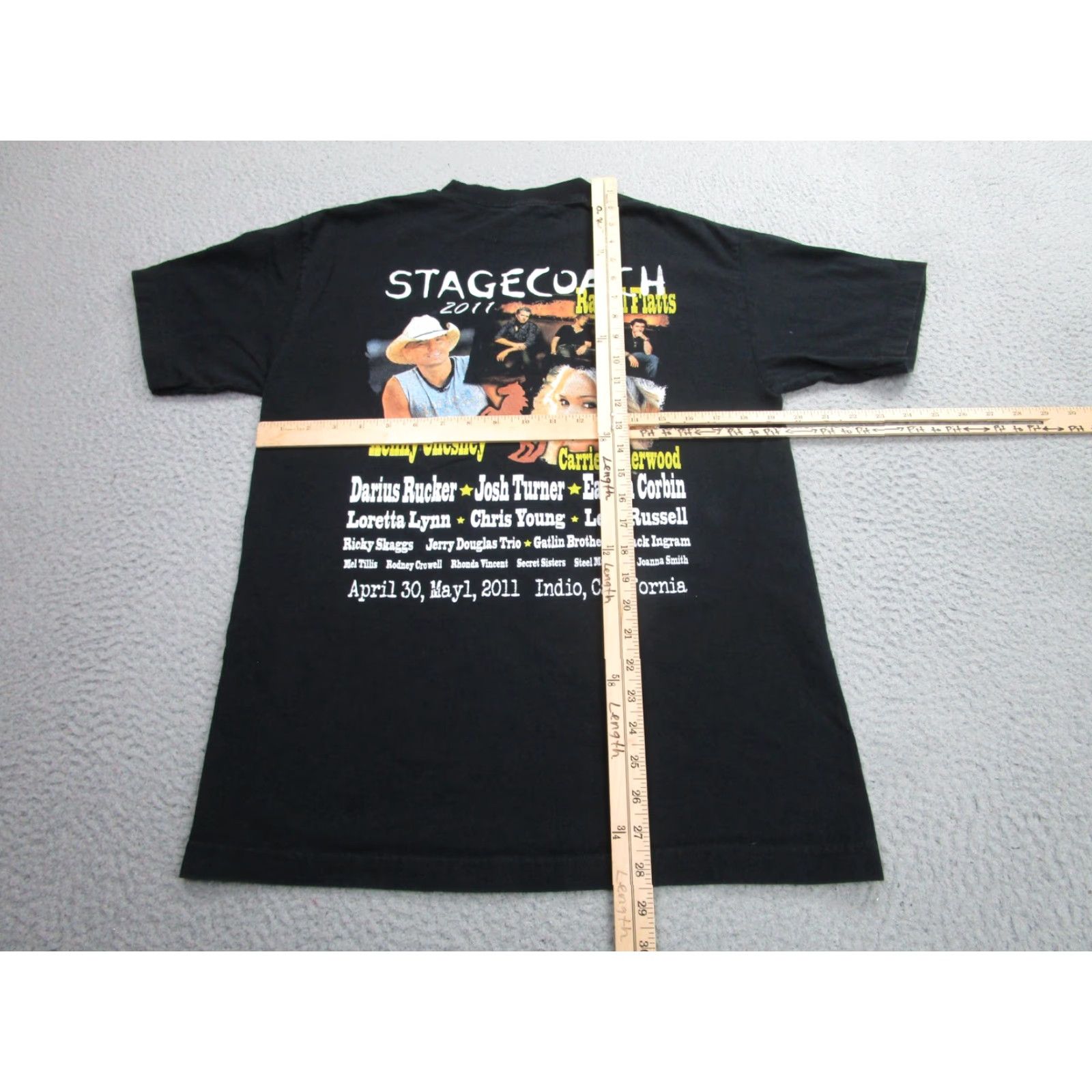 Fruit Of The Loom VINTAGE Stagecoach Shirt Mens M Black 2011 Indio California Country Festival Tee Size US M / EU 48-50 / 2 - 7 Thumbnail