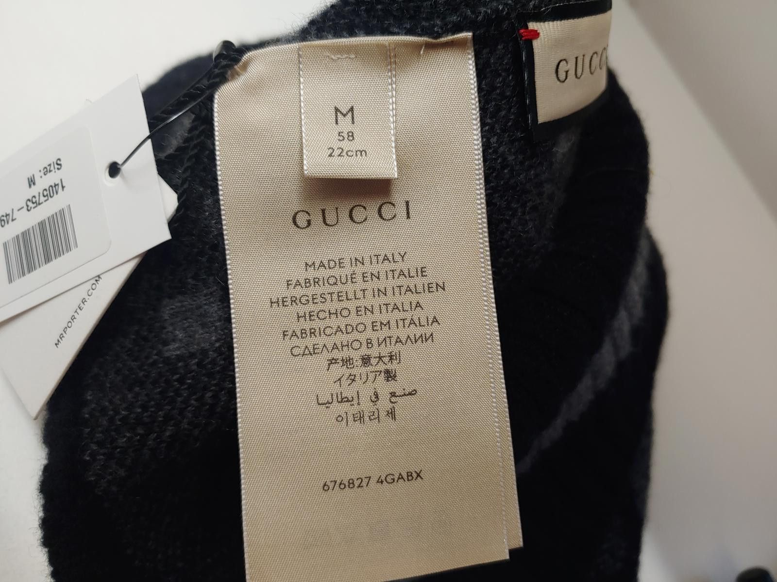 Gucci Gucci Cashmere Hat in Black/Grey Size ONE SIZE - 4 Thumbnail