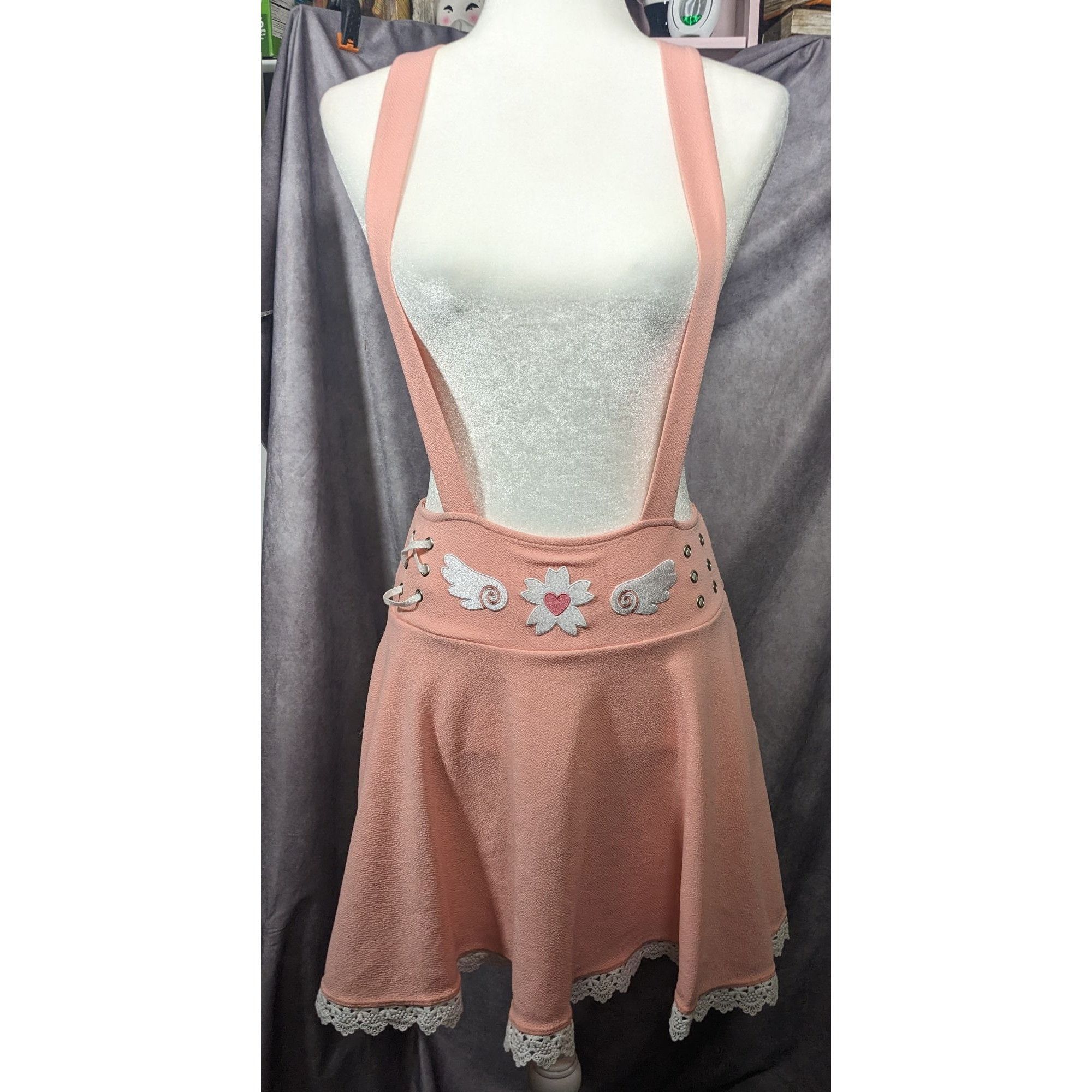 Other Midnight Hour Pink Sakura Lace Edge Suspender Skirt Size Sma Size 28" / US 6 / IT 42 - 9 Thumbnail