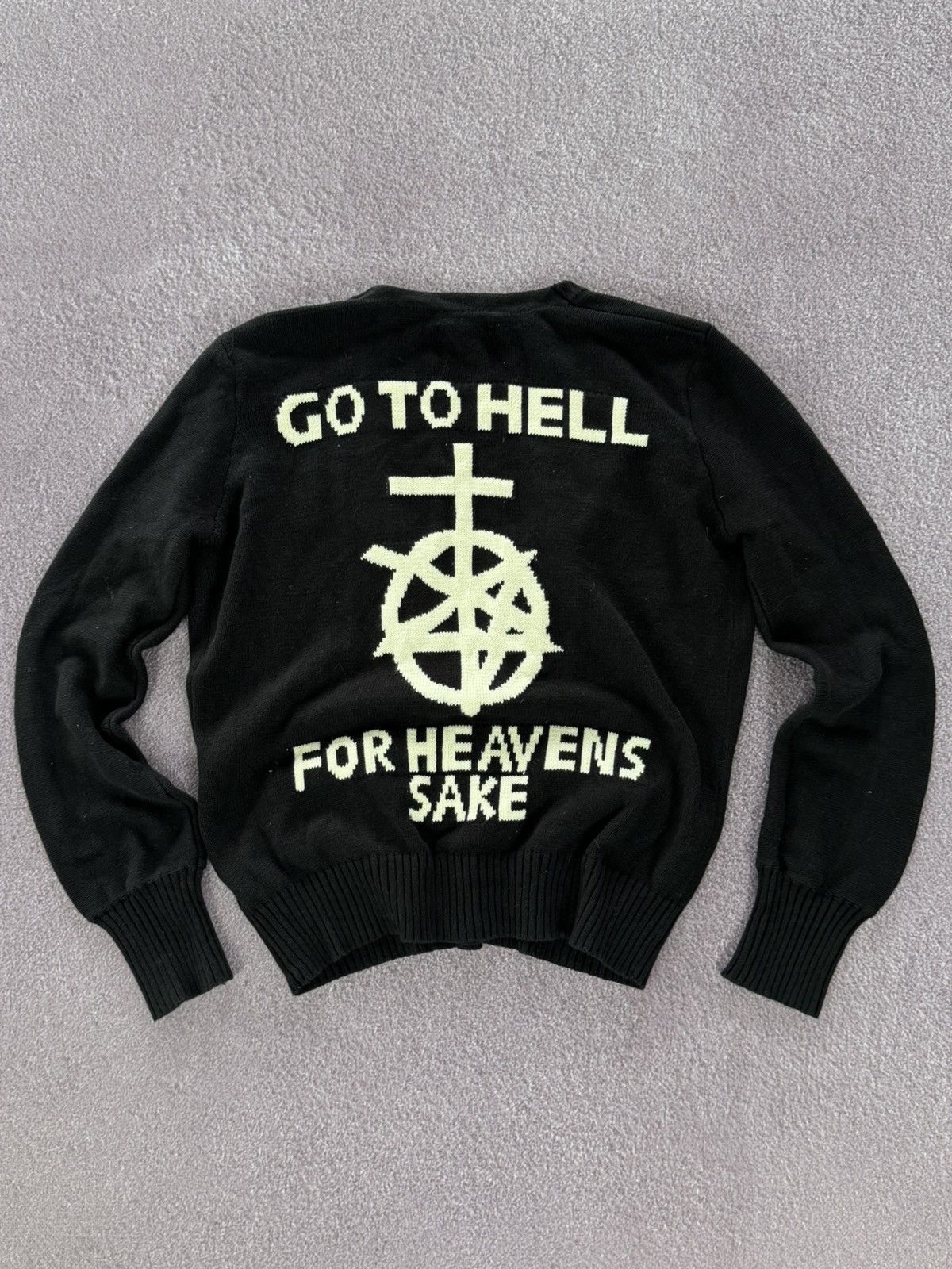 Other Vintage Goth Style Grunge Vibe Knit Sweater Cardigan Size M / US 6-8 / IT 42-44 - 1 Thumbnail