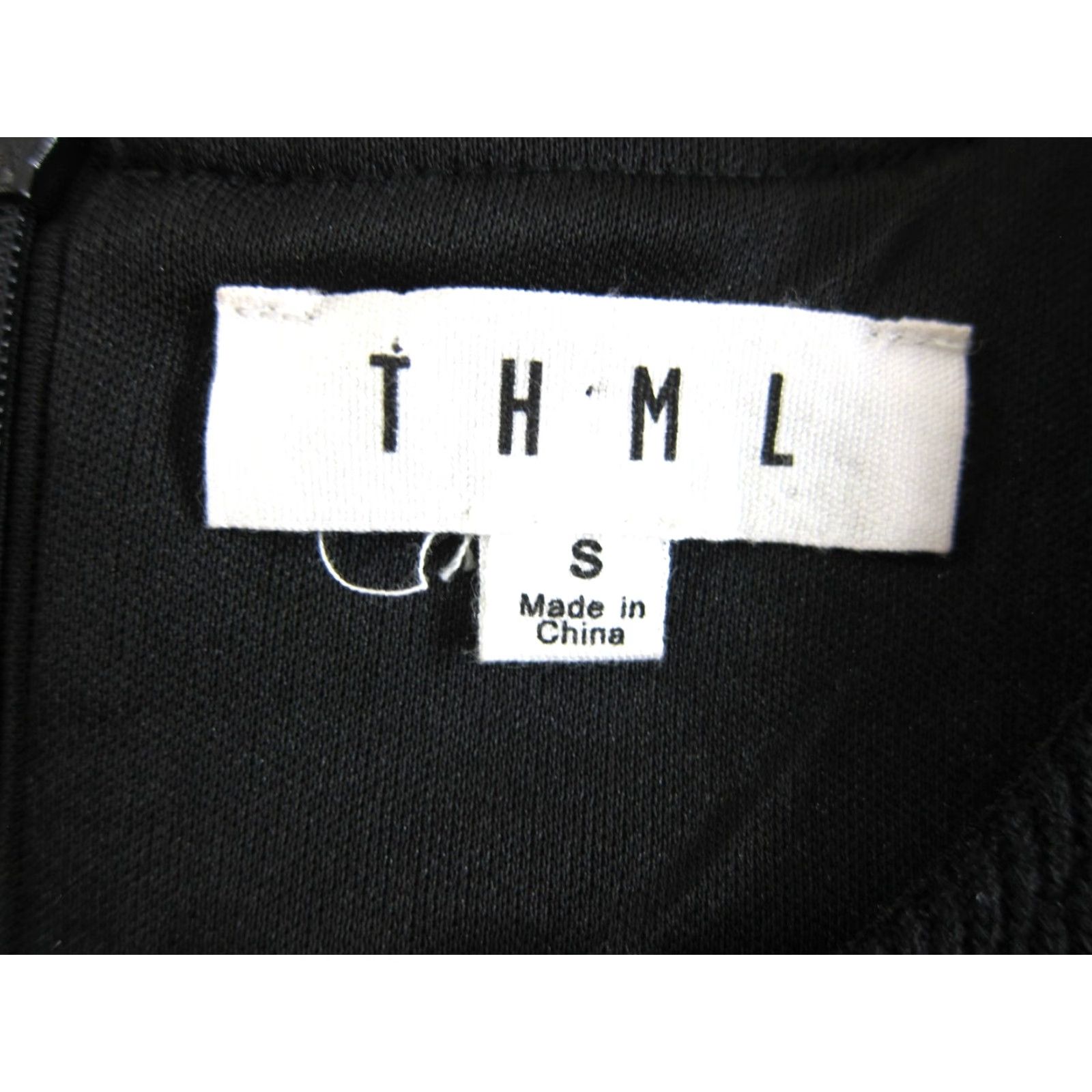 Vintage THML Black Dress Puff Sleeve Short Sheath Work Party Dress S Small Size 28" / US 6 / IT 42 - 3 Thumbnail