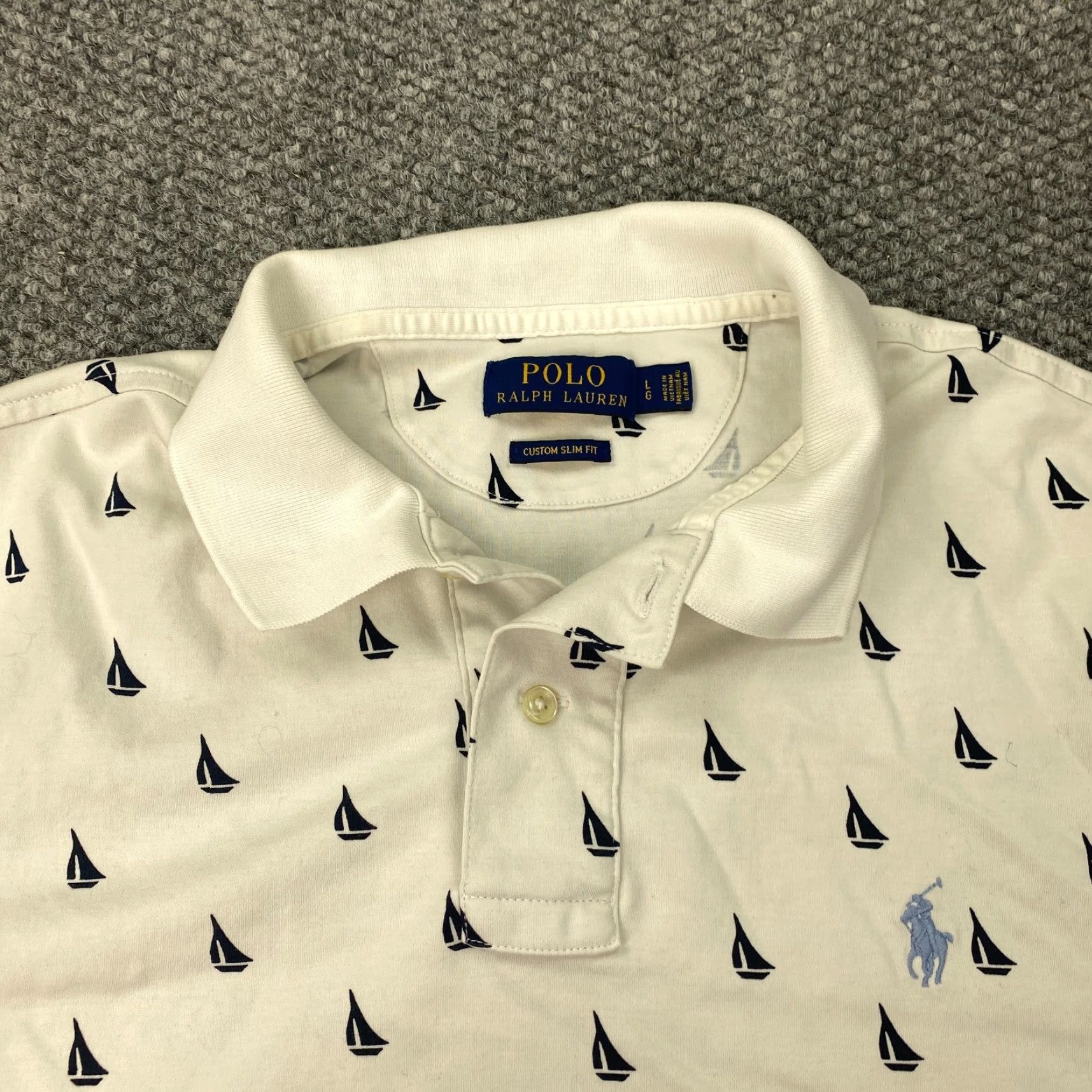 Polo Ralph Lauren VINTAGE Polo Ralph Lauren Shirt Mens Large White Pony Preppy Nautical Beach Sailboat 90s Mens L White Polo Shirt Size US L / EU 52-54 / 3 - 2 Thumbnail