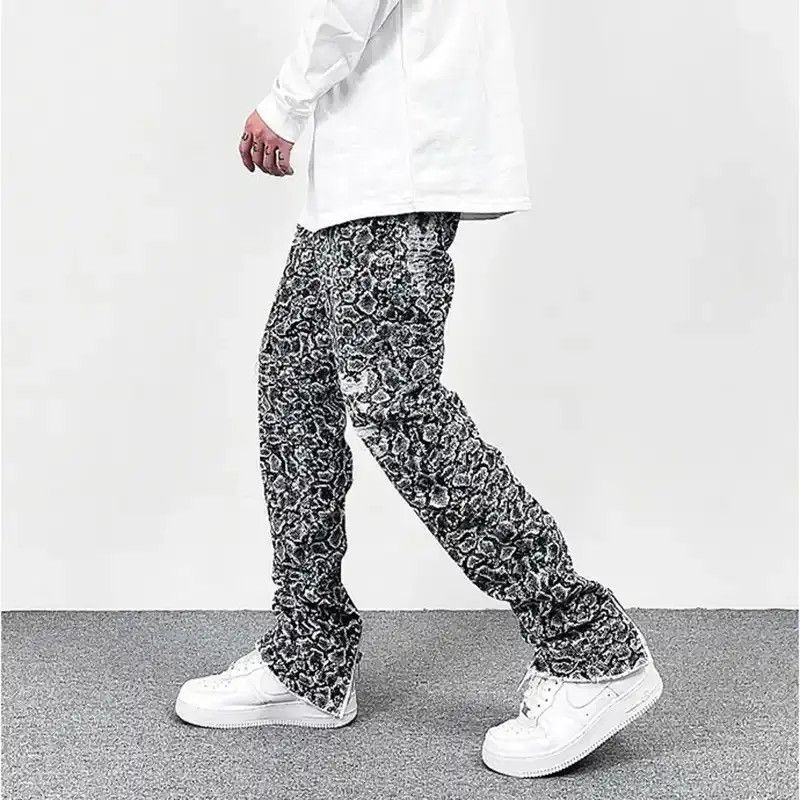 Japanese Brand × Vintage Harajuku Snake Pattern Back Zipper Hole Frayed Jeans Size US 32 / EU 48 - 1 Thumbnail