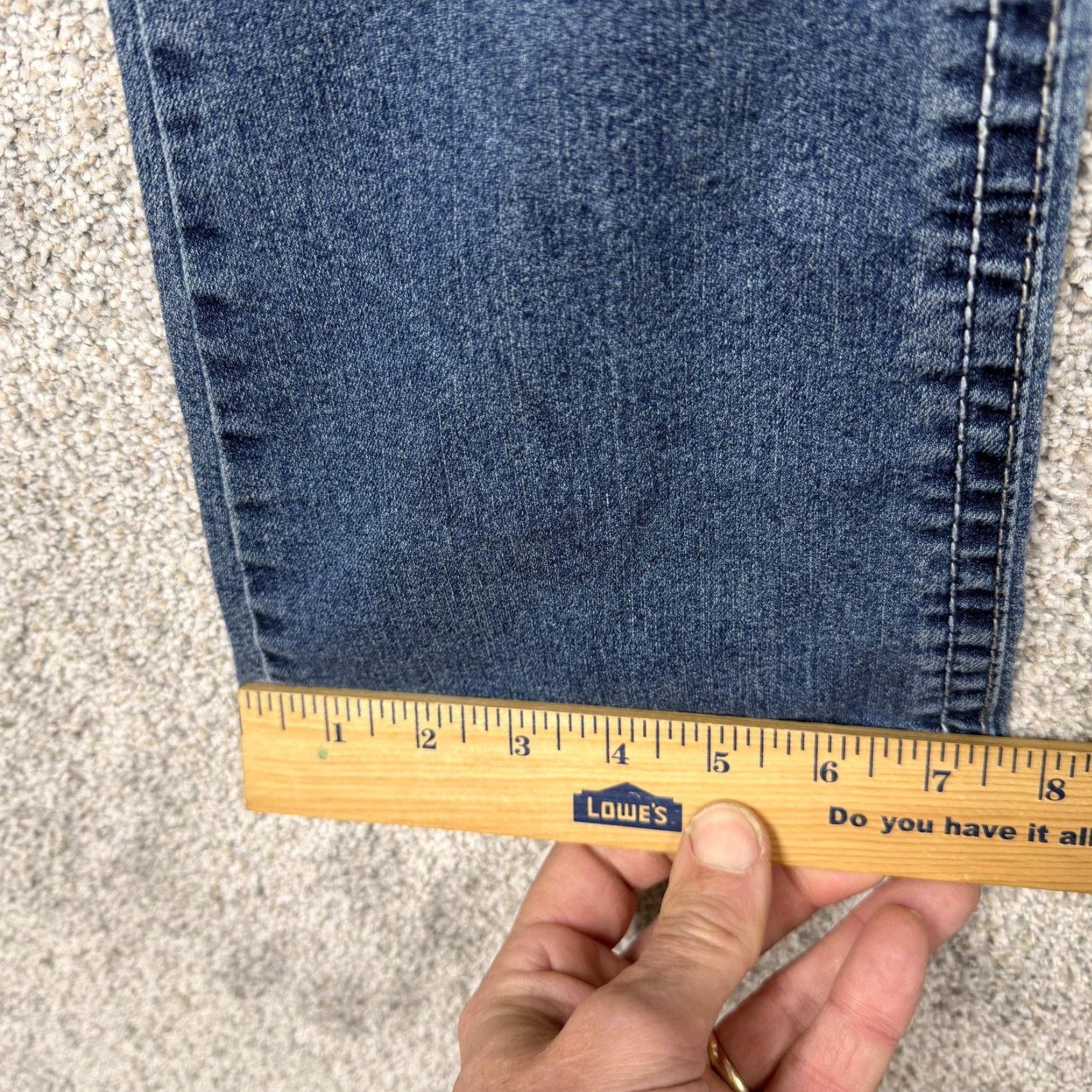 Vintage WallFlower Jeans Juniors 5 Short Blue Bootcut Stretch Embroidered Pockets Jeans Small Blue Back Pocket Embroidered Size 27" / US 4 / IT 40 - 3 Thumbnail
