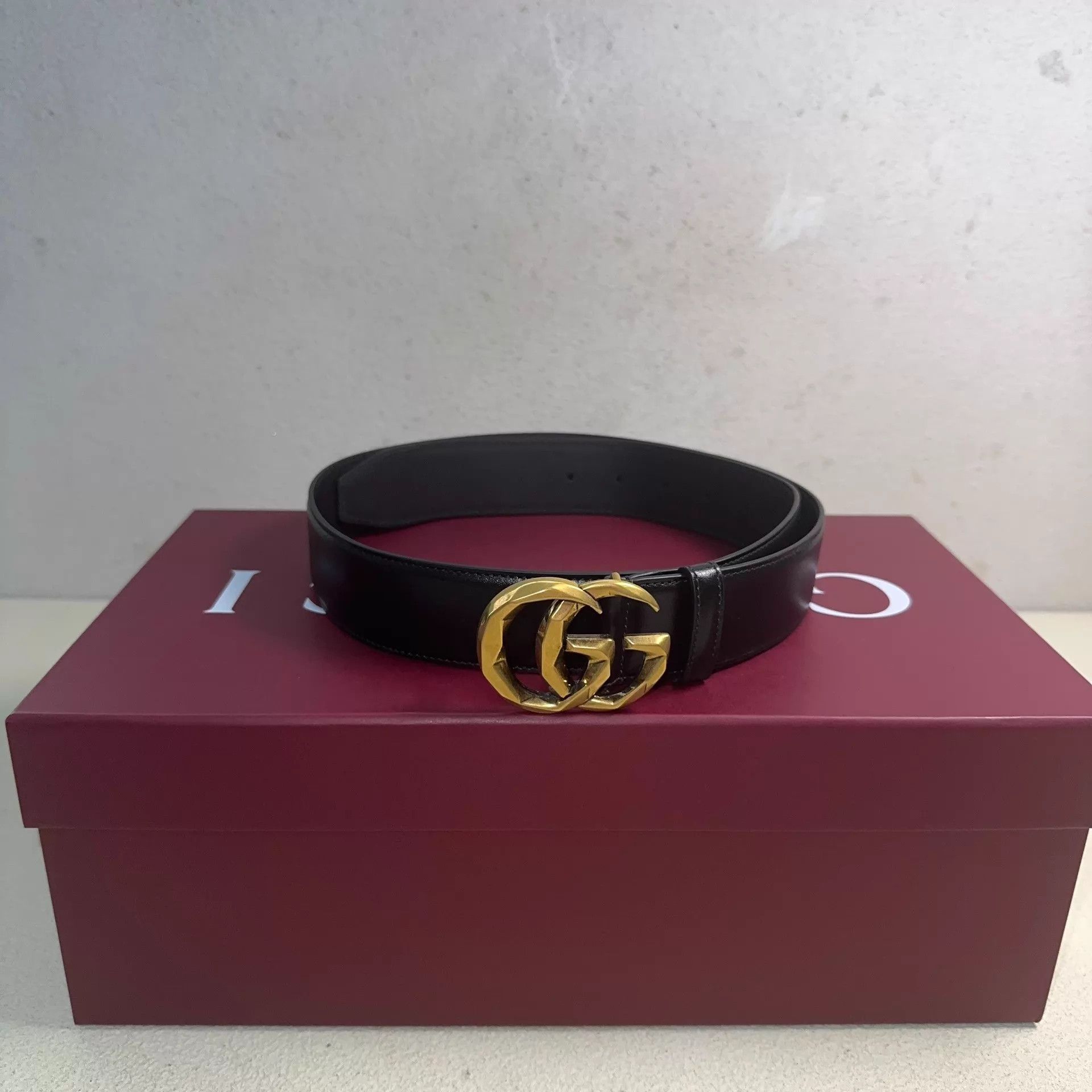 Gucci Gucci Double G Black 4cm Leather Belt Size ONE SIZE - 1 Thumbnail