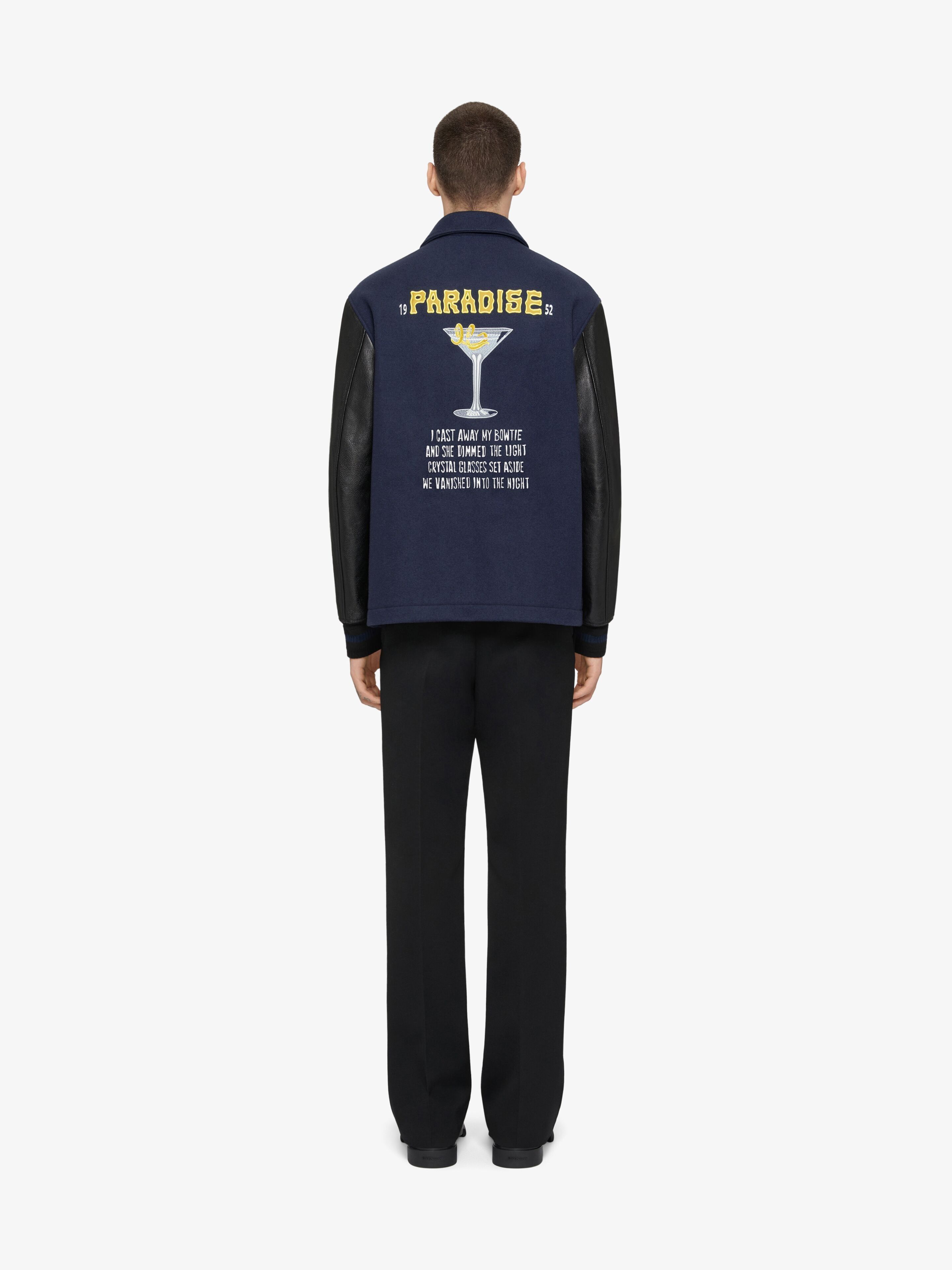 Givenchy o1w1db10925 Varsity Jacket in Blue/Black Size US L / EU 52-54 / 3 - 3 Thumbnail