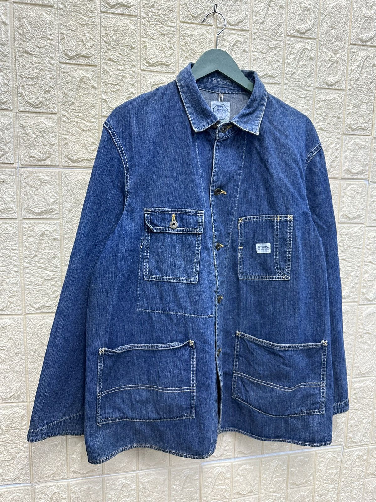 Edwin Vintage Edwin Overworks Factory Denim Jacket MJ84 Size US L / EU 52-54 / 3 - 2 Thumbnail