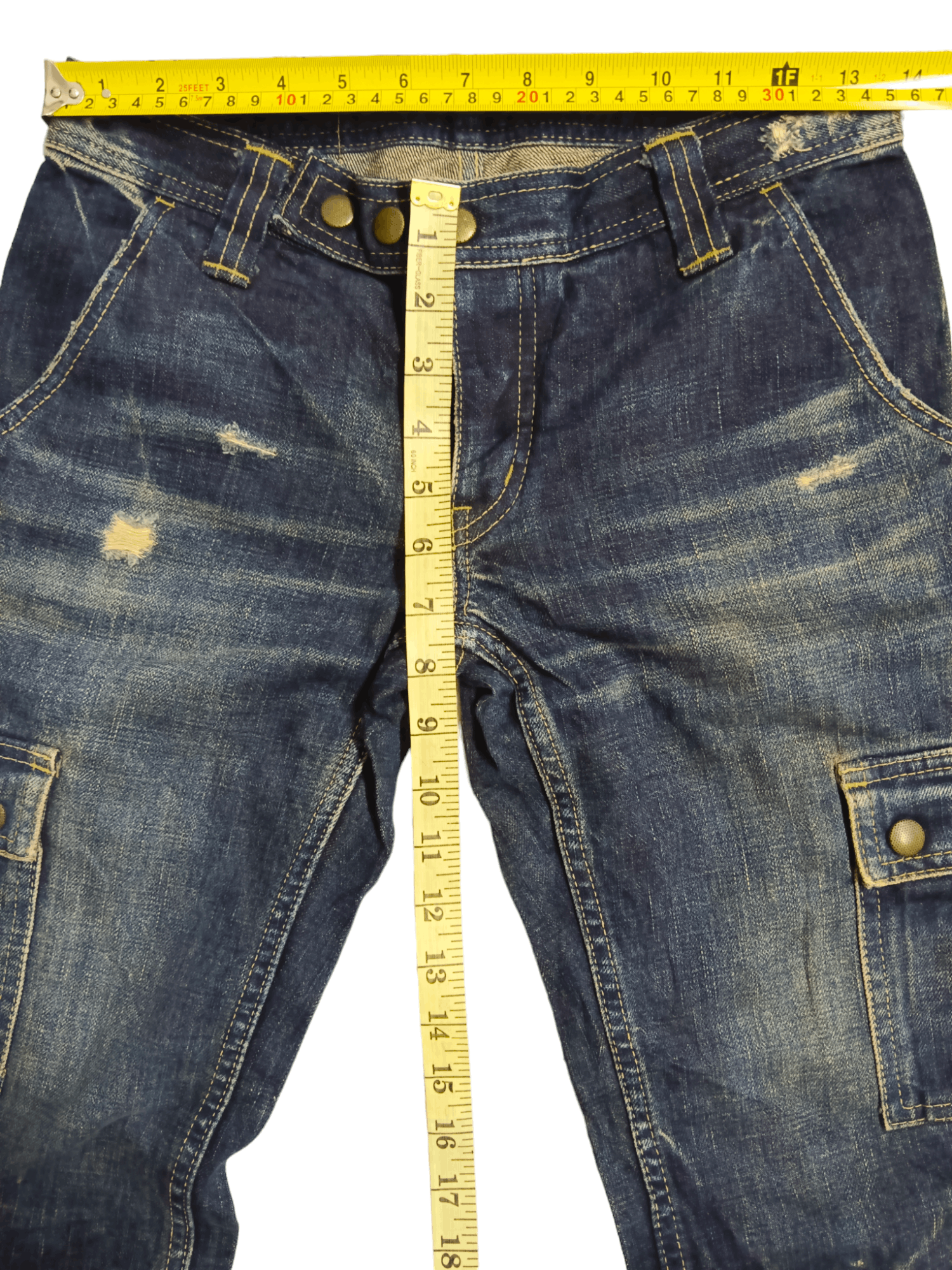 💥Hysteric Glamour💥 Low Rise Bondage Cropped Denim
