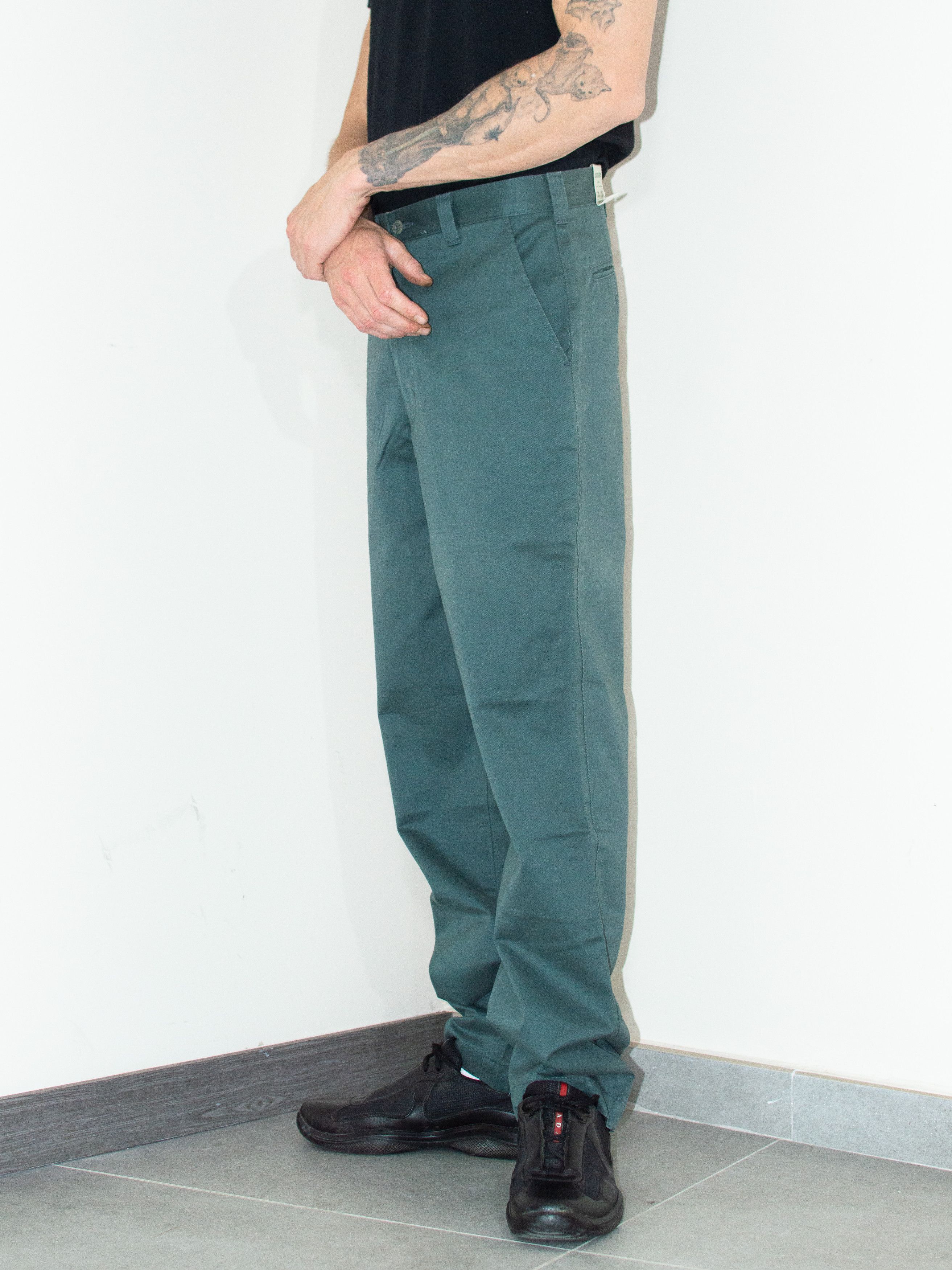 Designer × Dockers × Vintage Vintage 90s Petrol Green Dockers Straight Cotton Trousers Size US 31 - 4 Thumbnail