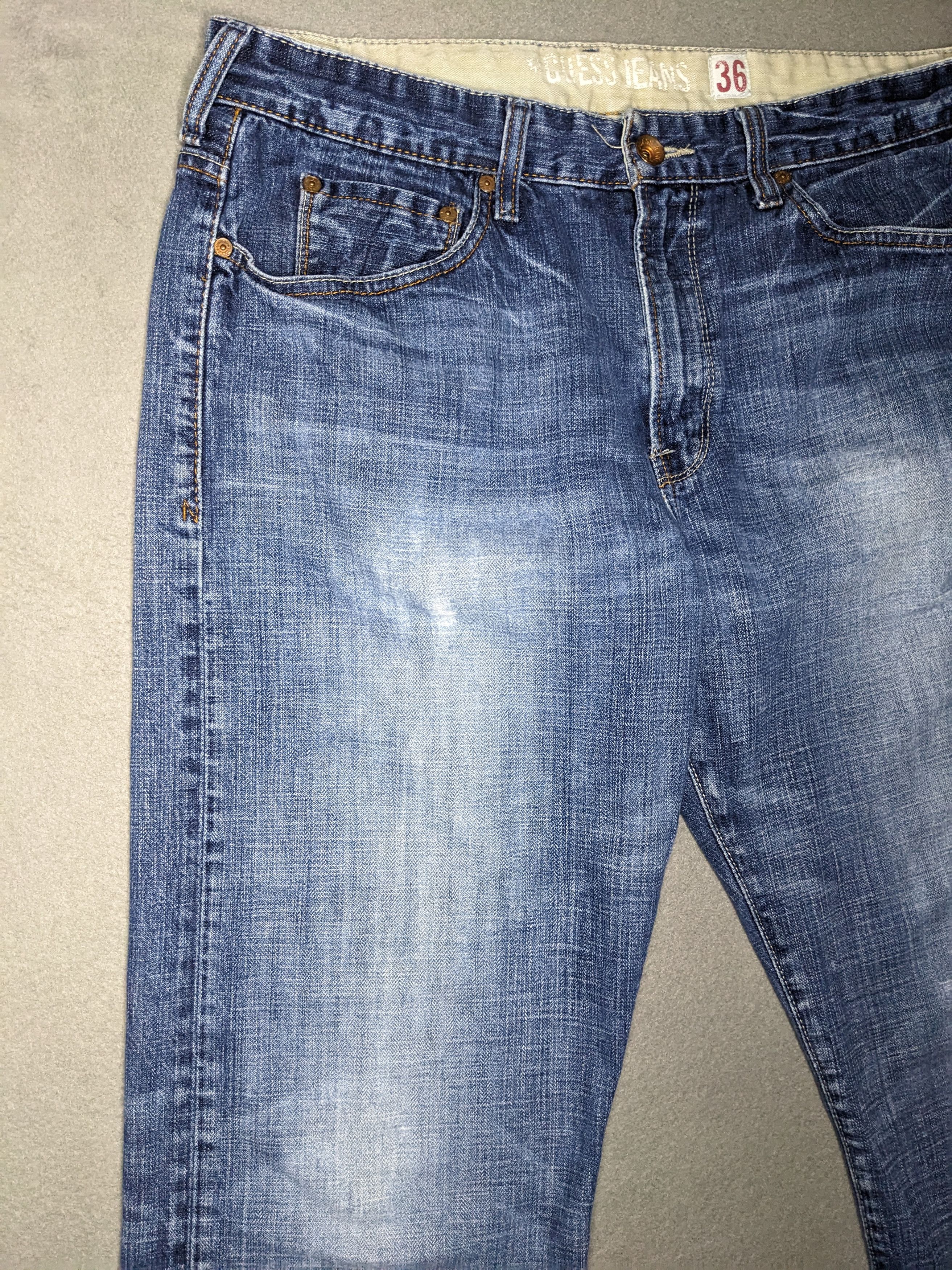 Guess VTG Guess Jeans The Cliff Bootcut Denim 35x29 Y2K Distressed Size US 35 - 4 Thumbnail