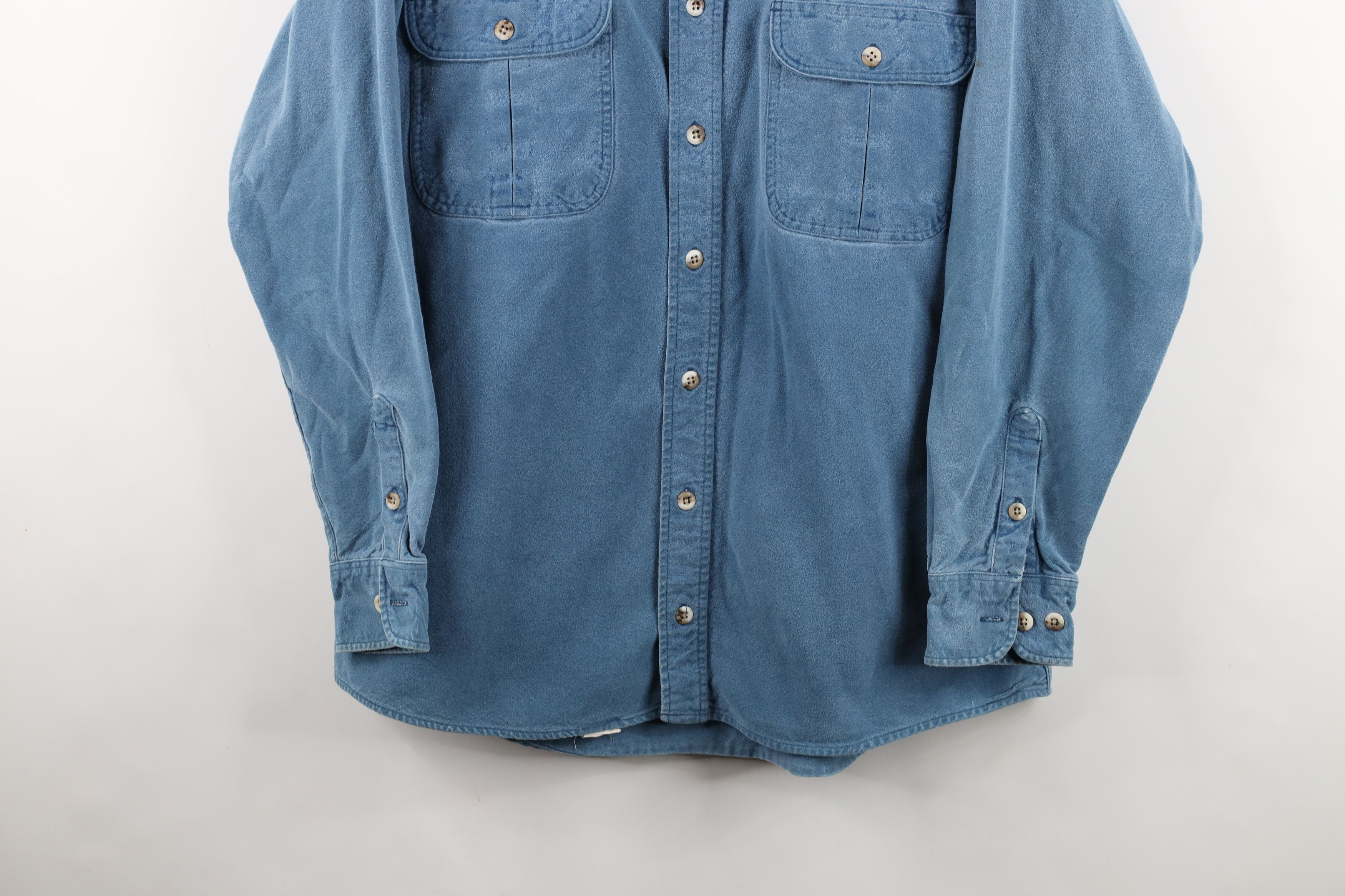Cabelas Vintage 90s Cabelas Chamois Cloth Button Shirt Blue Size US L / EU 52-54 / 3 - 3 Thumbnail