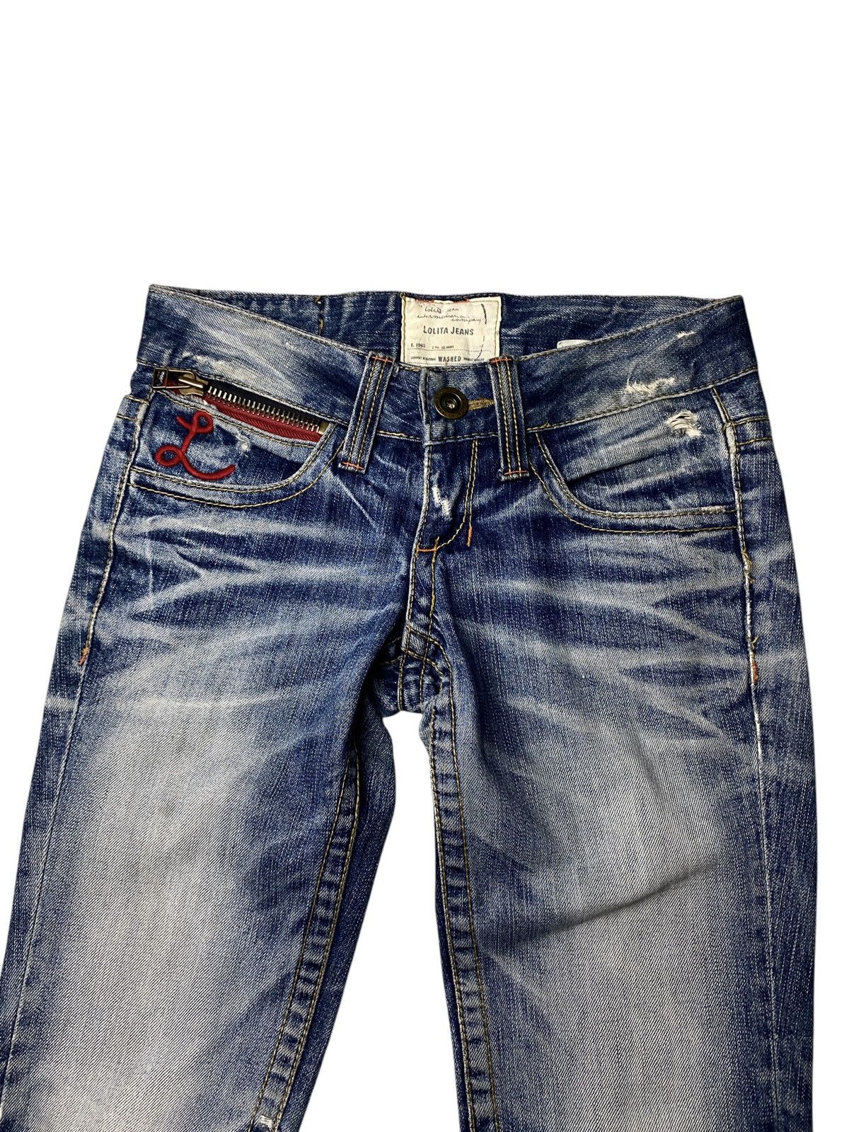 If Six Was Nine 2000's Lolita Seawash Multizip Flared Jeans Size US 28 / EU 44 - 3 Thumbnail