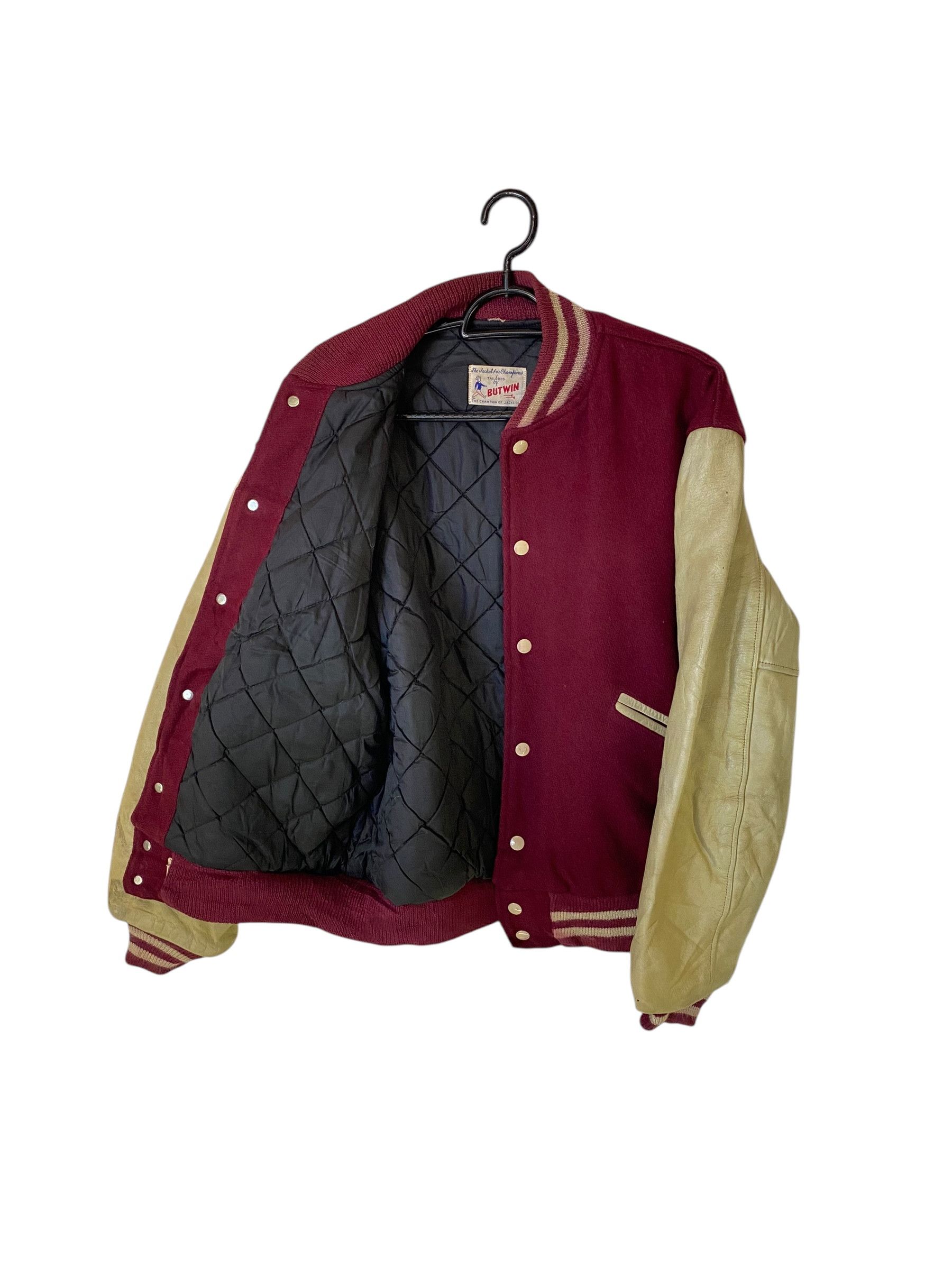 Vintage 60s 70s Butwin leather varsity jacket Size US M / EU 48-50 / 2 - 3 Thumbnail