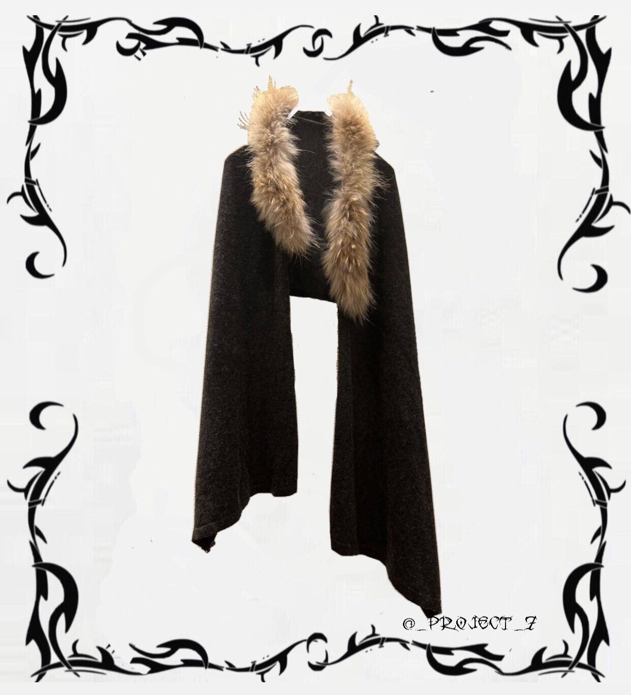 image of Vintage Archive Y2K Goa Fur Cardigan in Black, Men's (Size Medium)