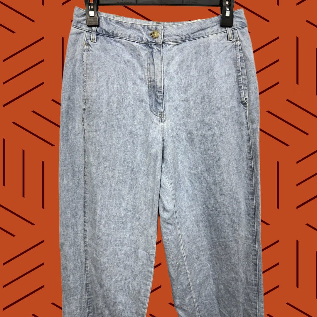 Vintage Poetry Jeans Indigo Dyed Light Wash Hemp Organic Cotton Pale Denim Pants Women’s 6 Denim Jeans Blue Regular Straight Women Size 28" / US 6 / IT 42 - 1 Thumbnail
