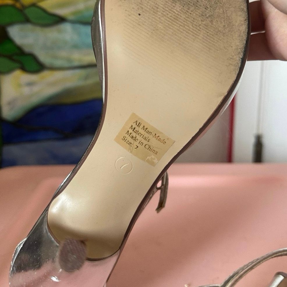 Other marichi mani silver green chain link heels shoes Size US 7 / IT 37 - 6 Thumbnail