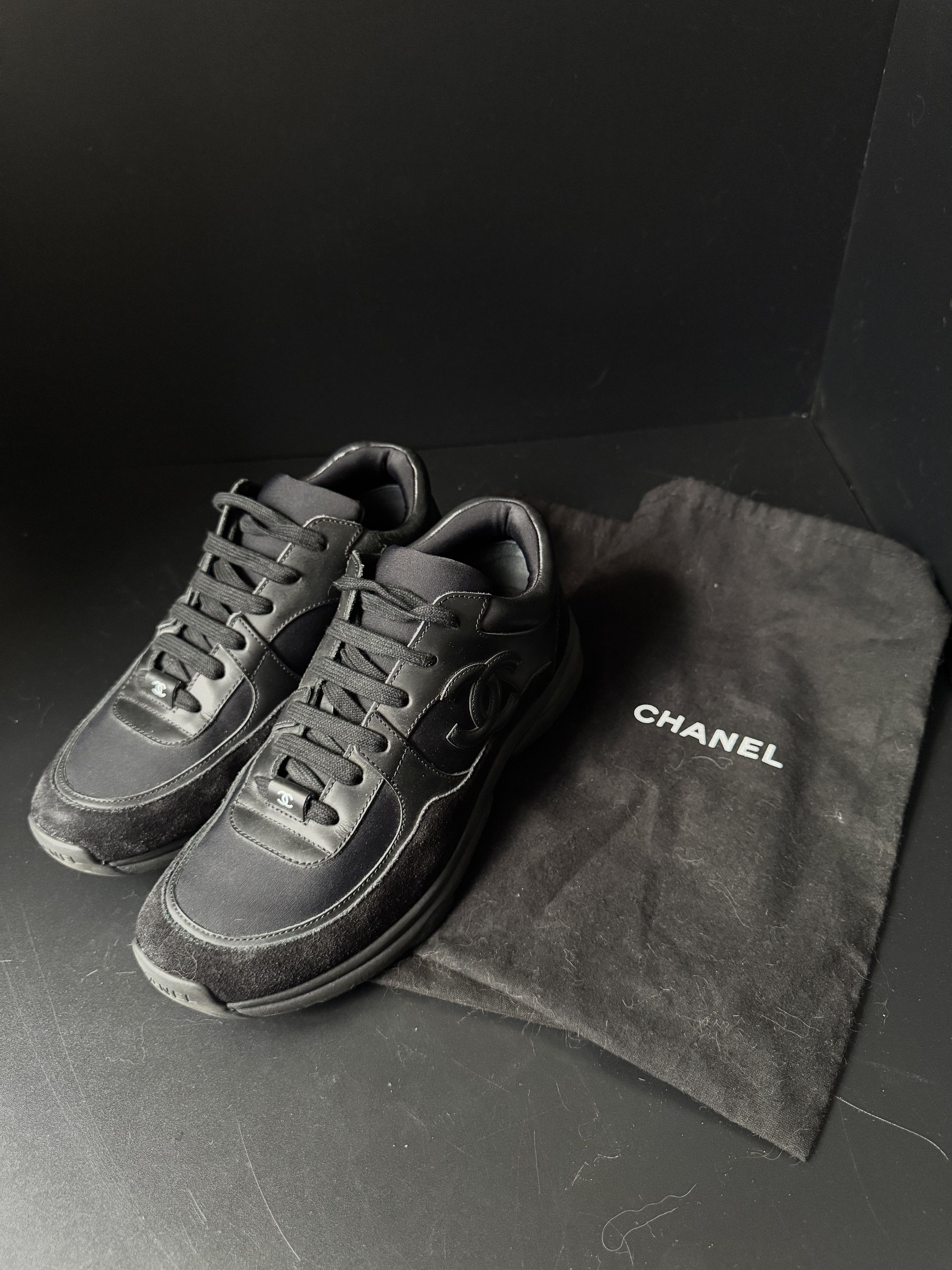Chanel CC Logo Trainer Sneaker Black
