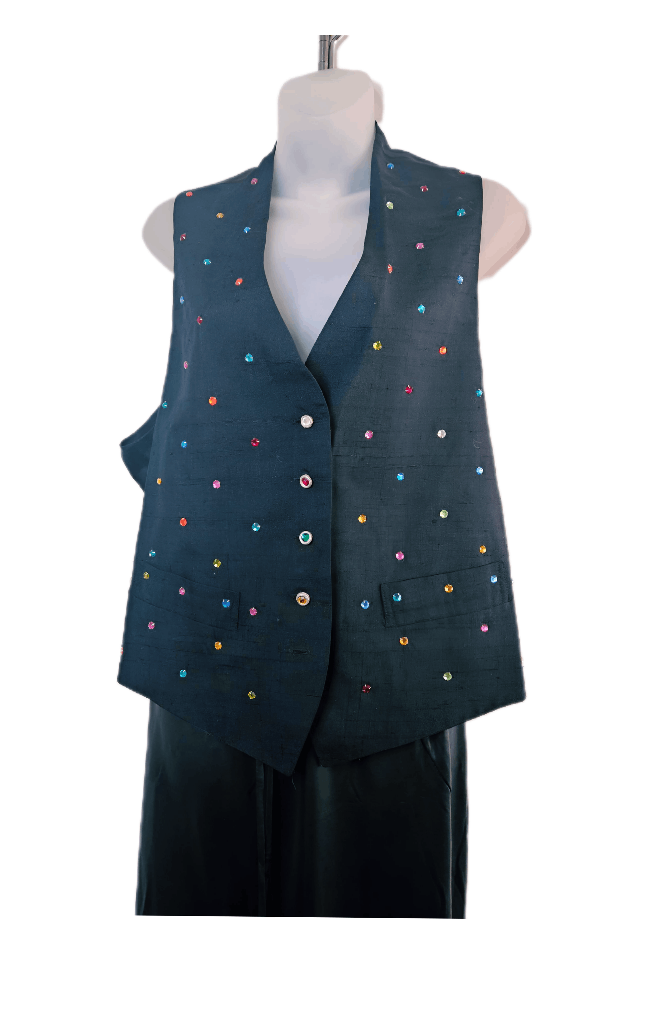 Todd Oldham Todd Oldham 1980s Rhinestone Silk Vest Women’s M New Size M / US 6-8 / IT 42-44 - 3 Thumbnail