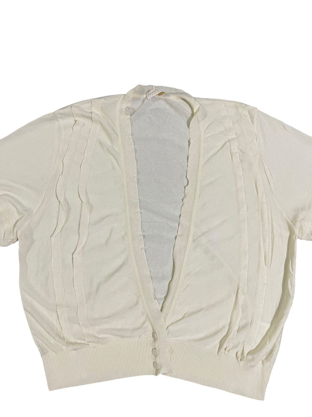 Valentino Valentino Cream Ruffles Crop Cardigan Size M / US 6-8 / IT 42-44 - 3 Thumbnail