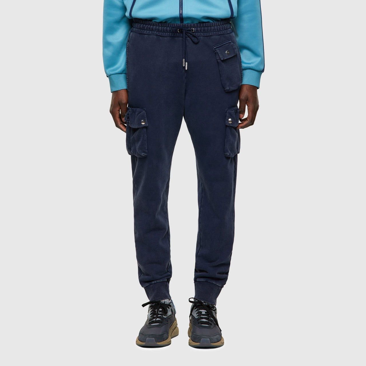 Diesel Diesel P Tarpock Blue Garment Dyed Sweat Cargo Jogger Pants Size US 32 / EU 48 - 3 Thumbnail