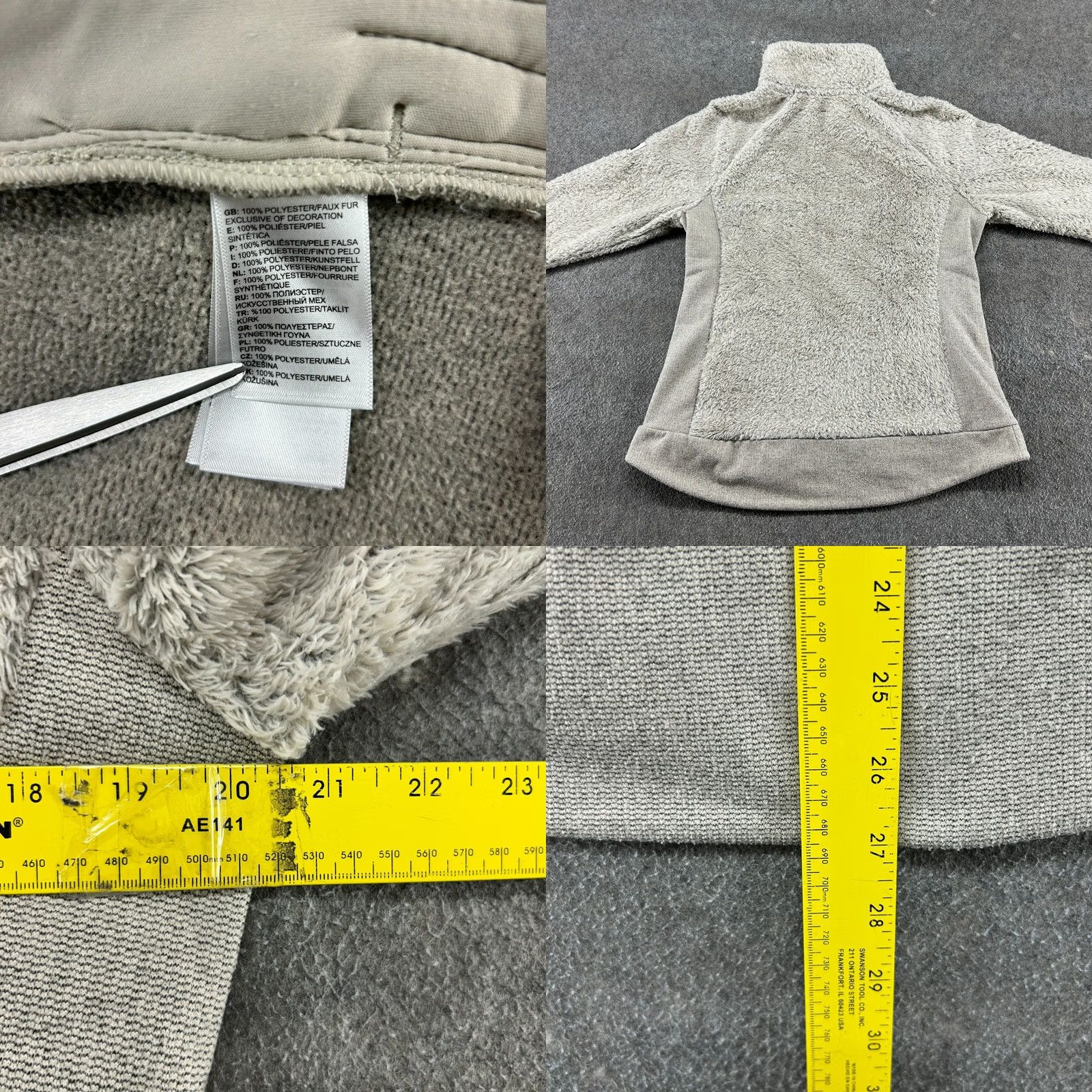 The North Face The North Face Jacket Womens L Cream Oatmeal Fleece Sherpa Logo Mid-Length Long Sleeve Polyester Zip Solid Ivory Regular Seasonal Fall Winter Spring Size L / US 10 / IT 46 - 8 Thumbnail