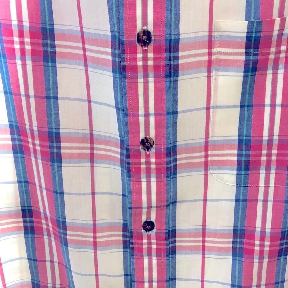 Vintage Mervyns vintage 90s pink white plaid short sleeves shirt L Size US L / EU 52-54 / 3 - 6 Thumbnail