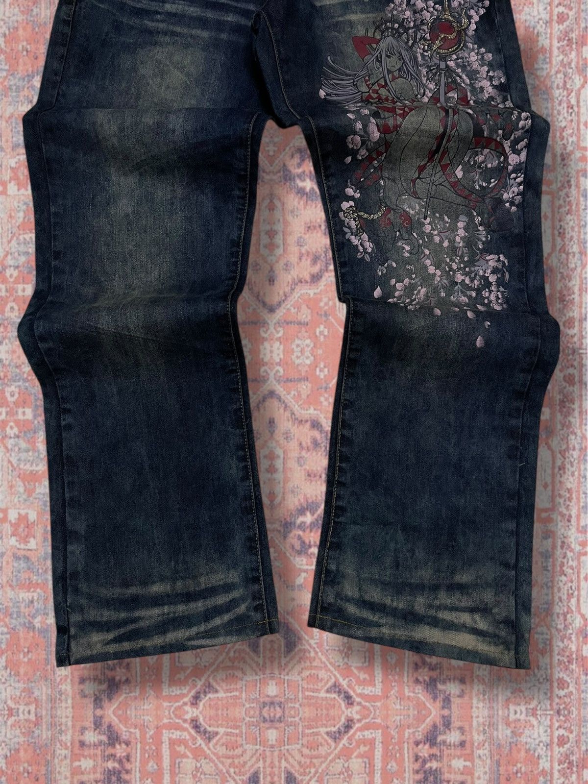 Beauty Beast Vintage 1990s Designer Japan Tradition Queen Of Storm Denim Size US 32 / EU 48 - 3 Thumbnail
