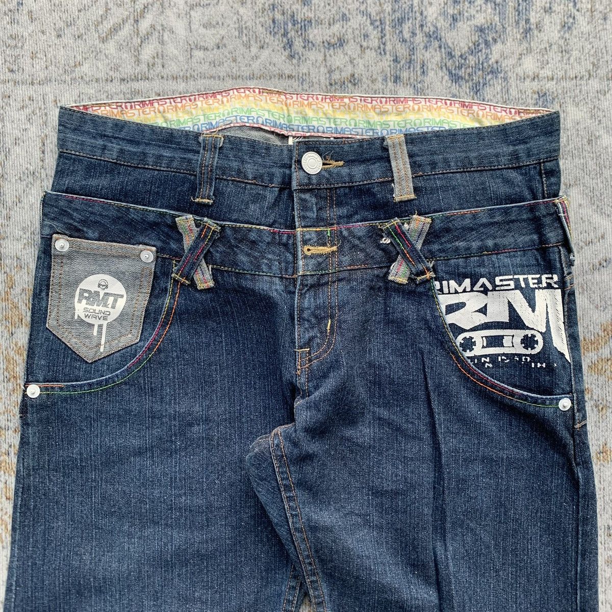 Japanese Brand Rare Vintage Double Waist Rimaster Printed Artisan Jeans Size US 34 / EU 50 - 2 Thumbnail
