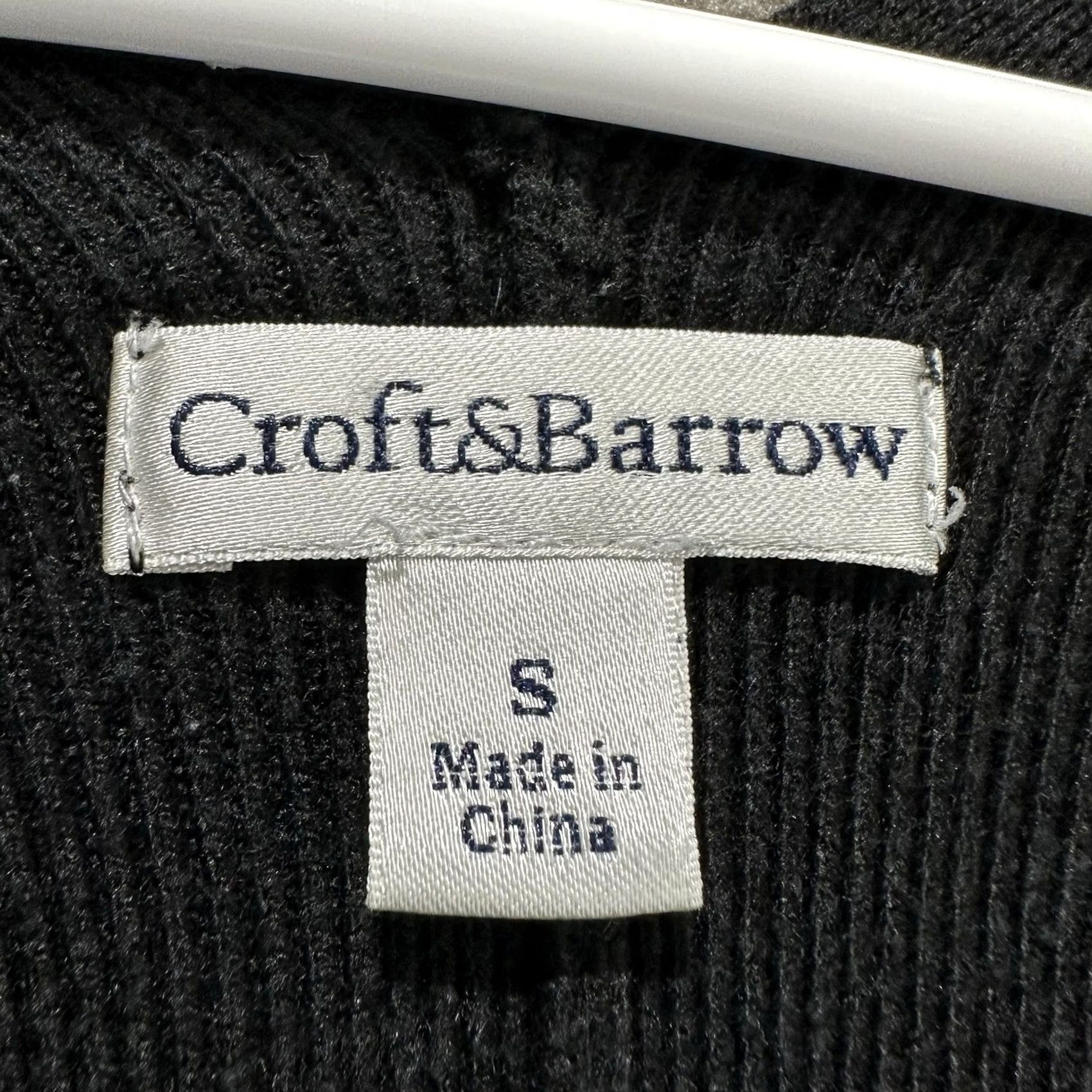 Croft & Barrow CROFT & BARROW Sweater Cardigan Womens Small Black Open Front Knit EUC Size S / US 4 / IT 40 - 3 Thumbnail