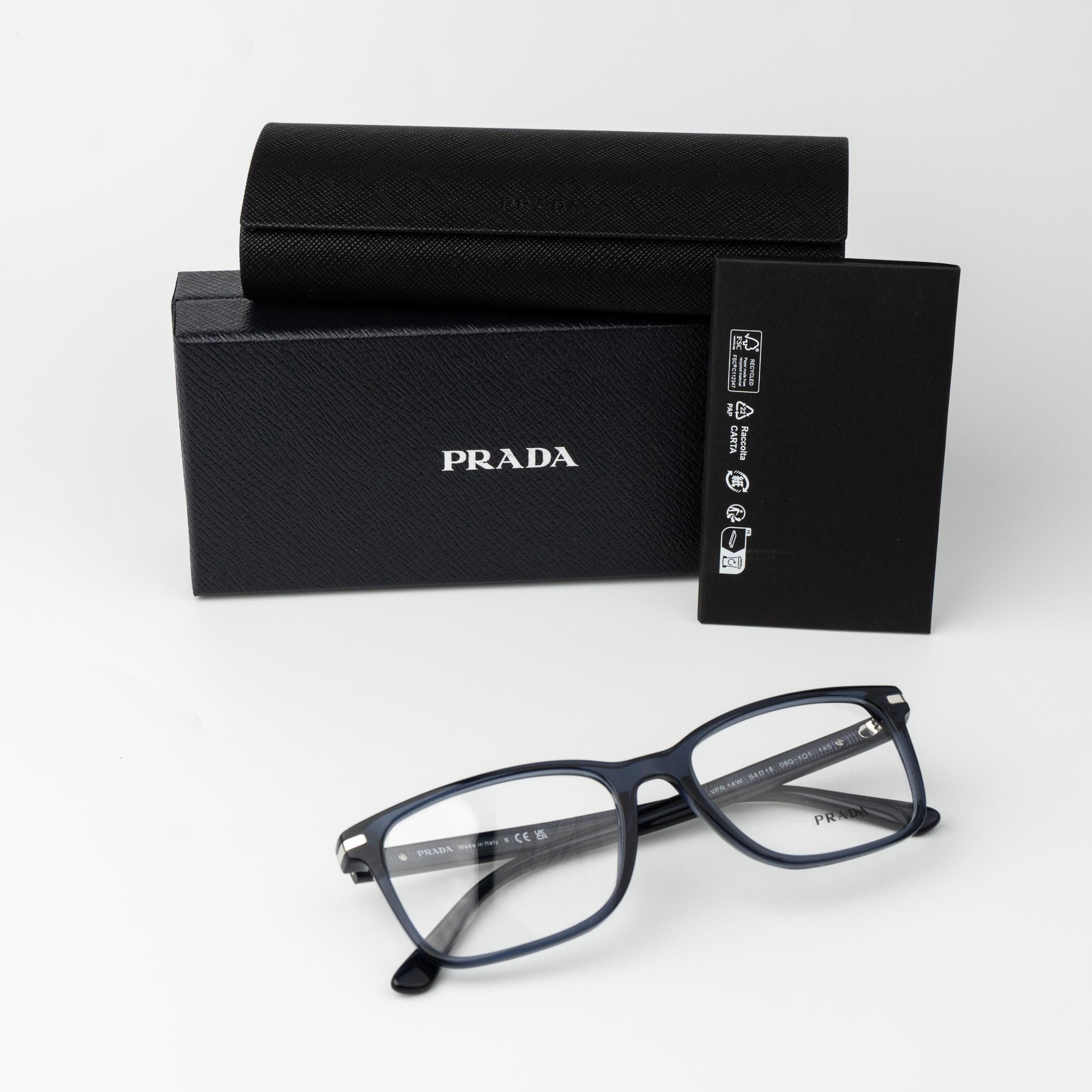 Prada Prada Men Eyeglasses Square Unisex PR14WV 08Q1O1 BRAND NEW Size ONE SIZE - 9 Thumbnail