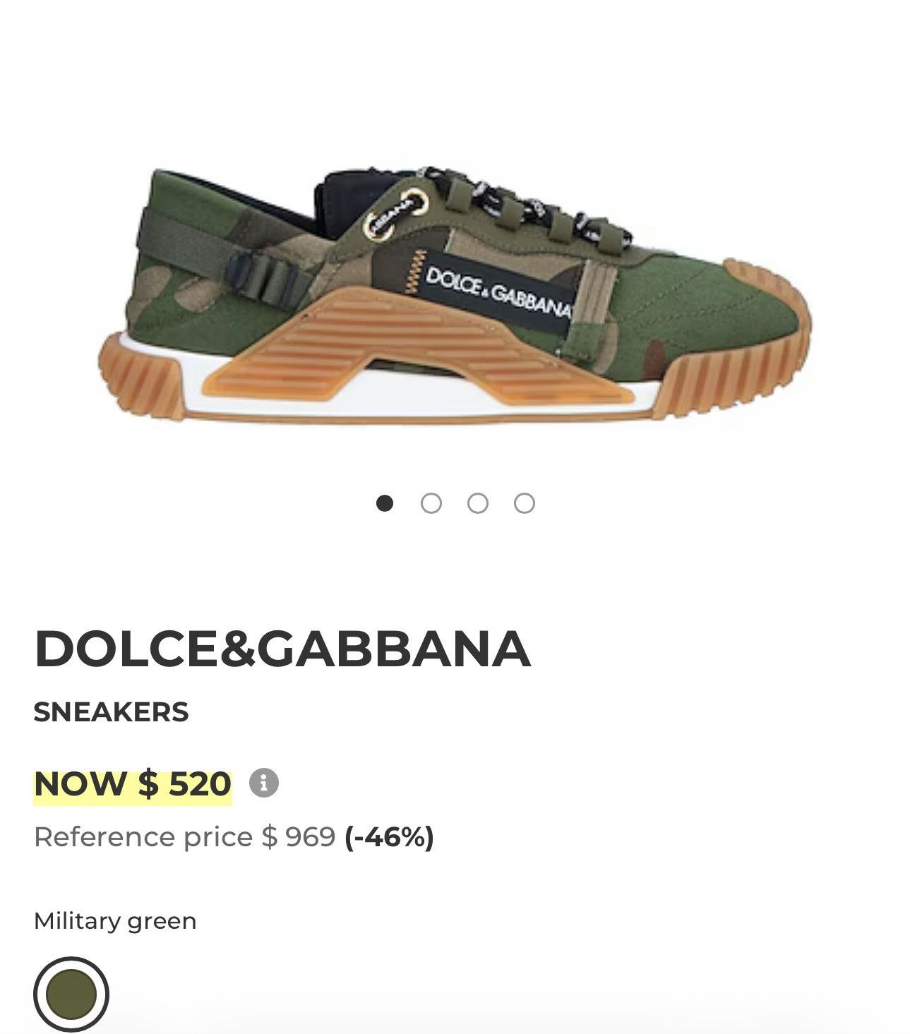 Dolce & Gabbana Dolce & Gabbana Sneakers Unisex Military Green Size US 7.5 / IT 37.5 - 6 Thumbnail