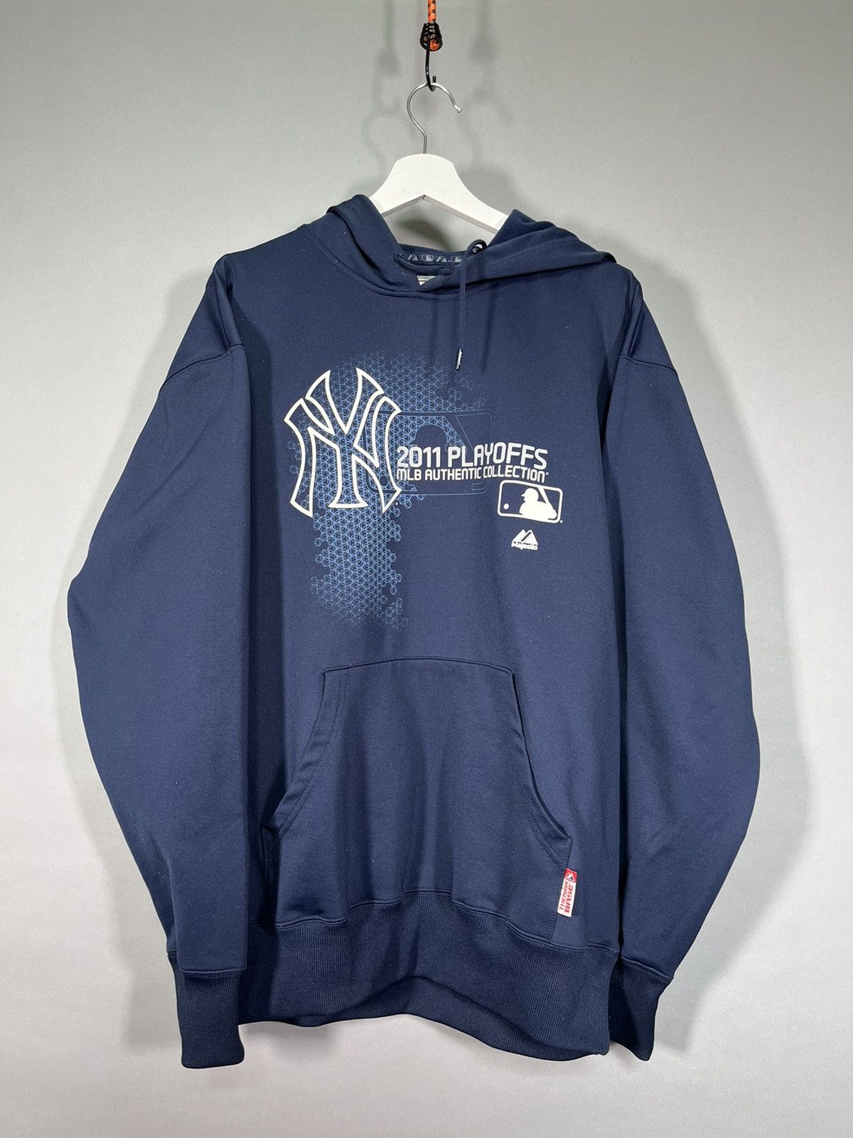 Rare Vintage Majestic New York Yankees 1992 2024 Long Sleeve Hooded Shirt Men’s XL