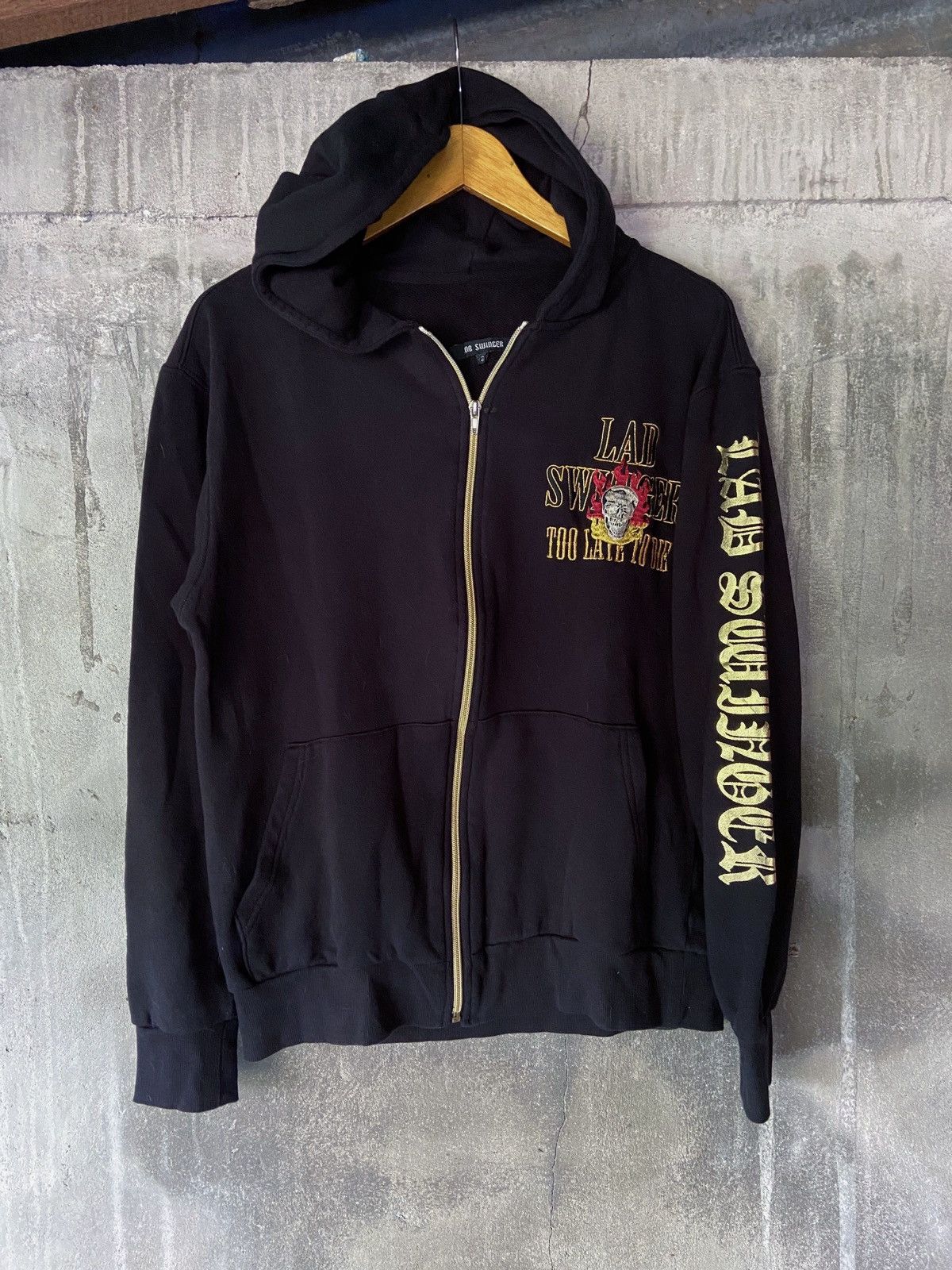 Beauty Beast × Hysteric Glamour × Japanese Brand LAD SWINGER TOO LATE TO DIE SKULL ZIP HOODIE Size US M / EU 48-50 / 2 - 2 Thumbnail
