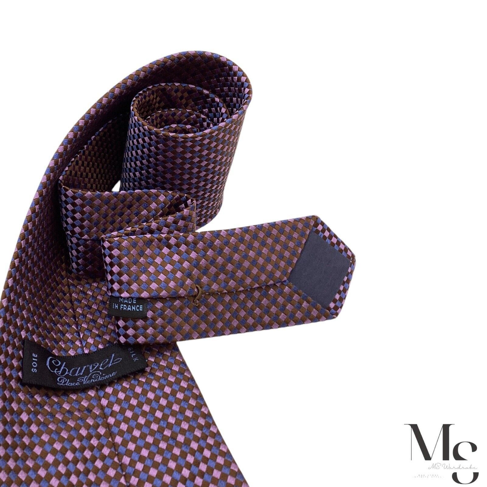 Charvet CHARVET PLACE VENDÔME Purple Geometric Silk Tie Made In Fran Size ONE SIZE - 5 Thumbnail