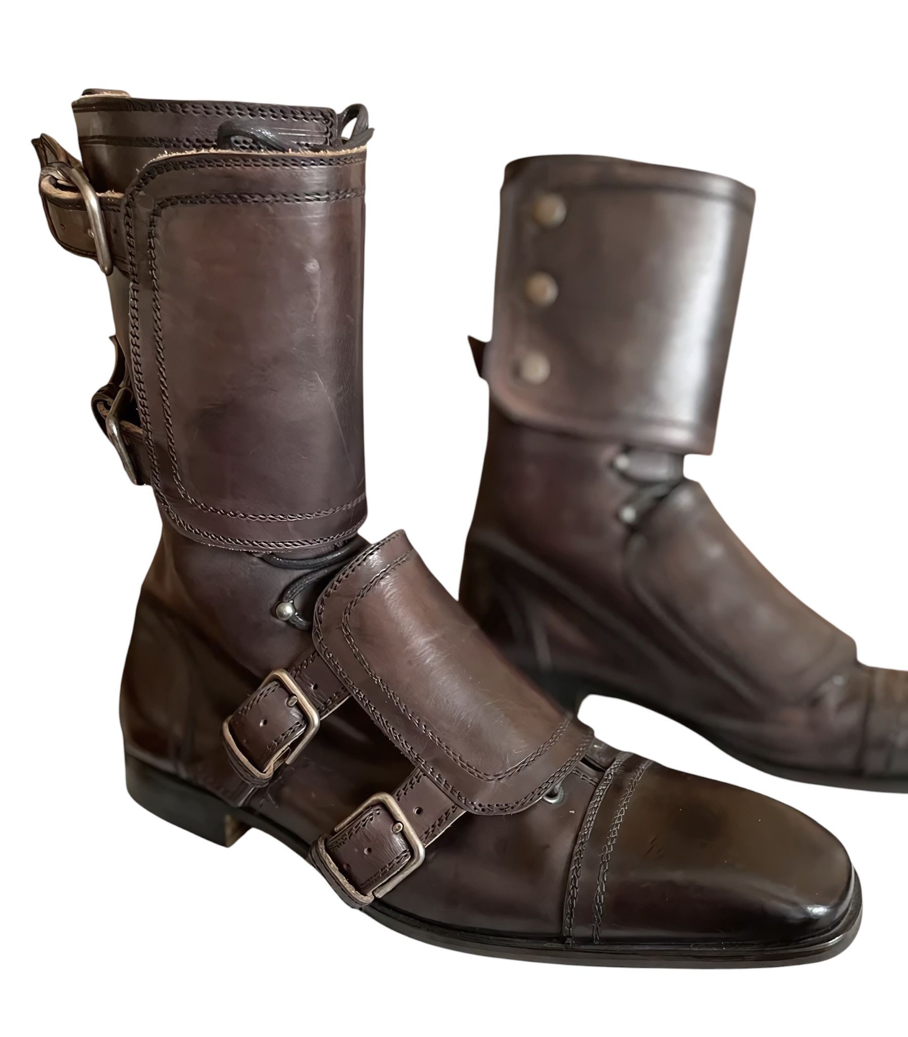 Yves Saint Laurent KNIGHT LEATHER BOOTS BY TOM FORD Size US 7.5 / EU 40-41 - 2 Thumbnail