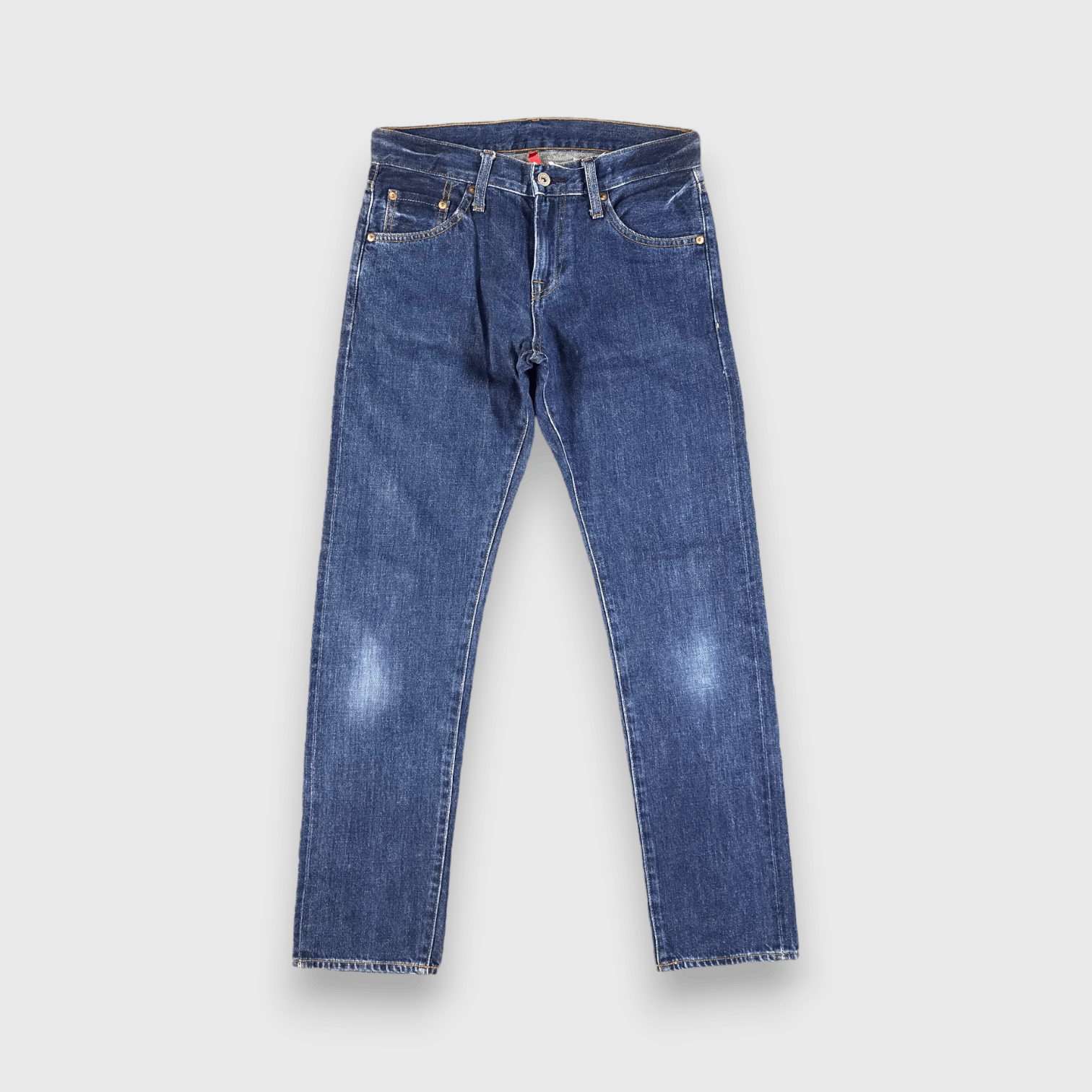 Blue Wash Uniqlo Jeans Straight Redline Denim -J2715