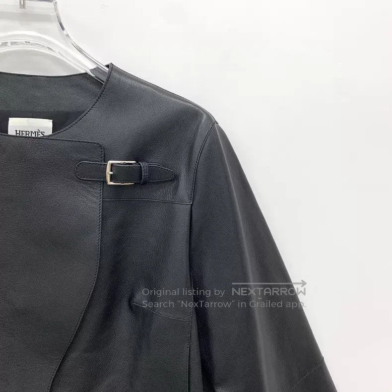 Hermes Hermes Black Buckle Sheep Leather Round Neck Long Sleeve K Size XS / US 0-2 / IT 36-38 - 3 Thumbnail