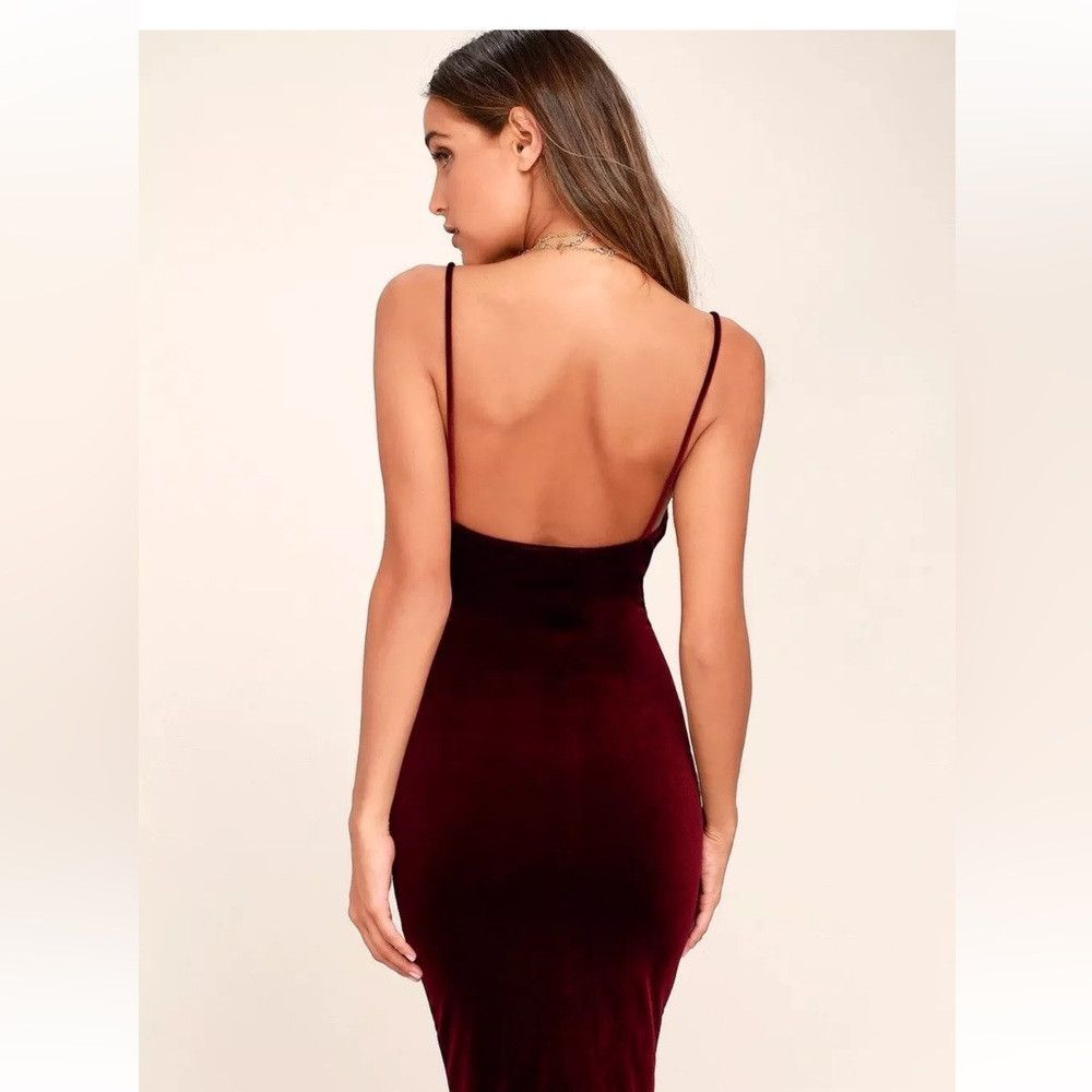 Lulus Lulus Women's Cowl Neck Velvet Red Cocktail Dress XS X-Small Size XS / US 0-2 / IT 36-38 - 2 Thumbnail