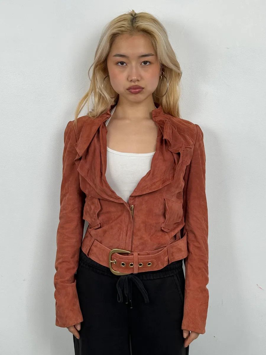 Gucci SS2004 Gucci Pink Suede Leather Jacket by Tom Ford Size M / US 6-8 / IT 42-44 - 2 Thumbnail