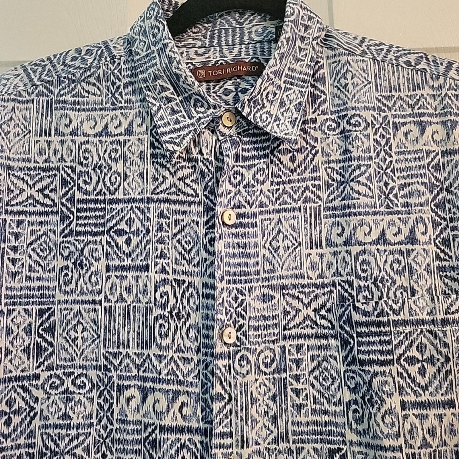 Tori Richard Tori Richard Medium Blue Waves Print Button Up Casual Beach Size US M / EU 48-50 / 2 - 3 Thumbnail
