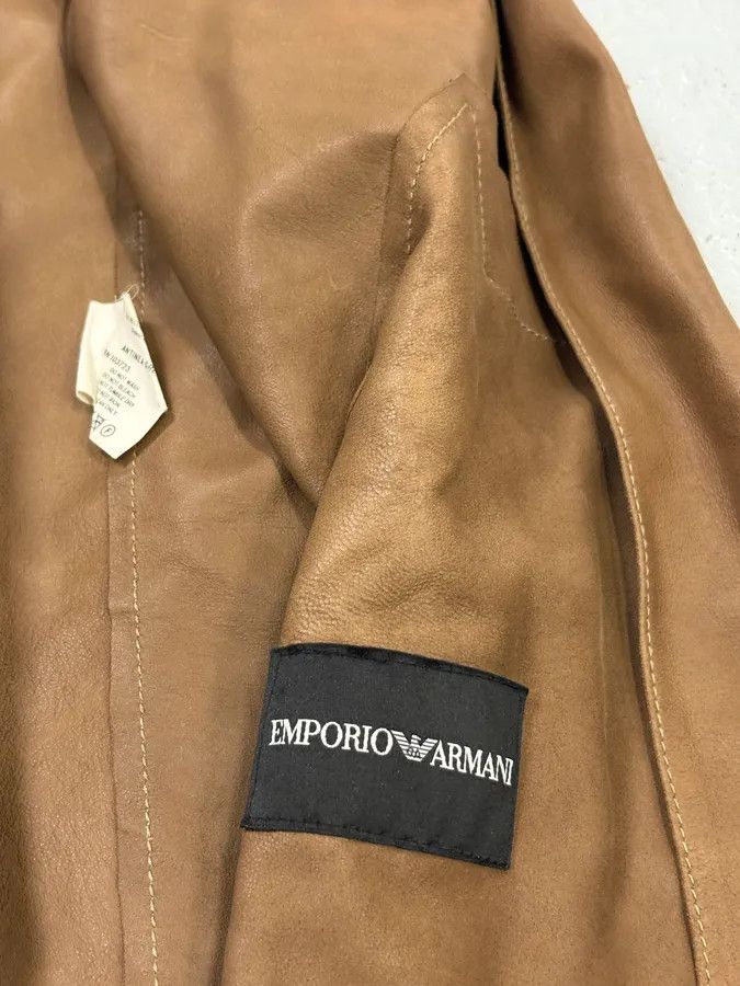 Emporio Armani SS2006 Emporio Armani Pure Brown Leather Jacket Size US S / EU 44-46 / 1 - 8 Thumbnail